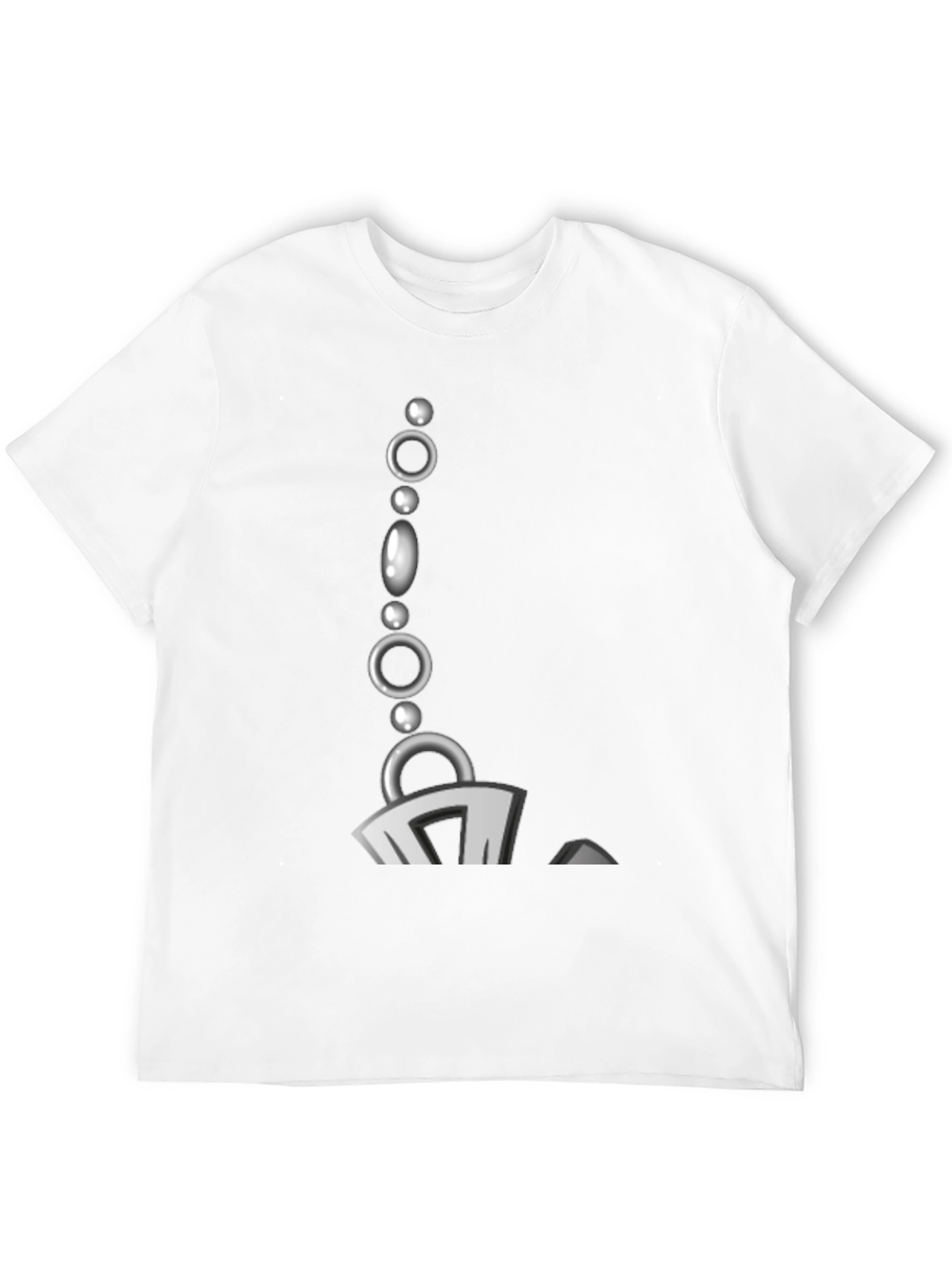 Stylish Black T-Shirt with Bead Chain Graphic
