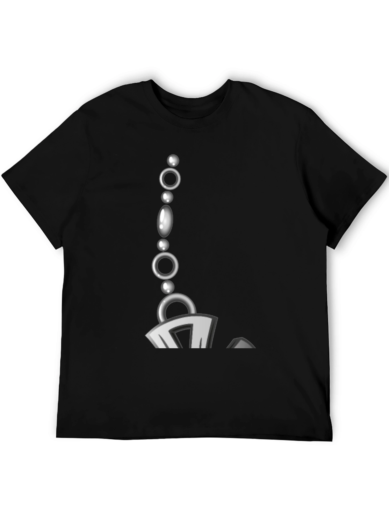 Stylish Black T-Shirt with Bead Chain Graphic