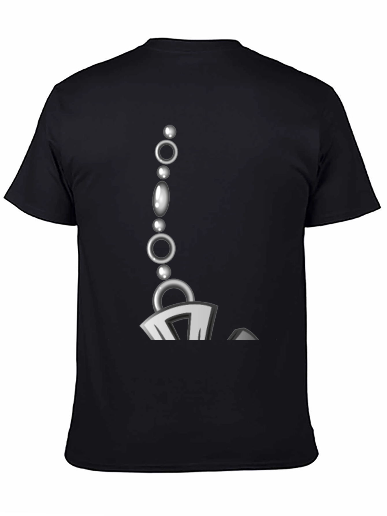 Stylish Black T-Shirt with Bead Chain Graphic