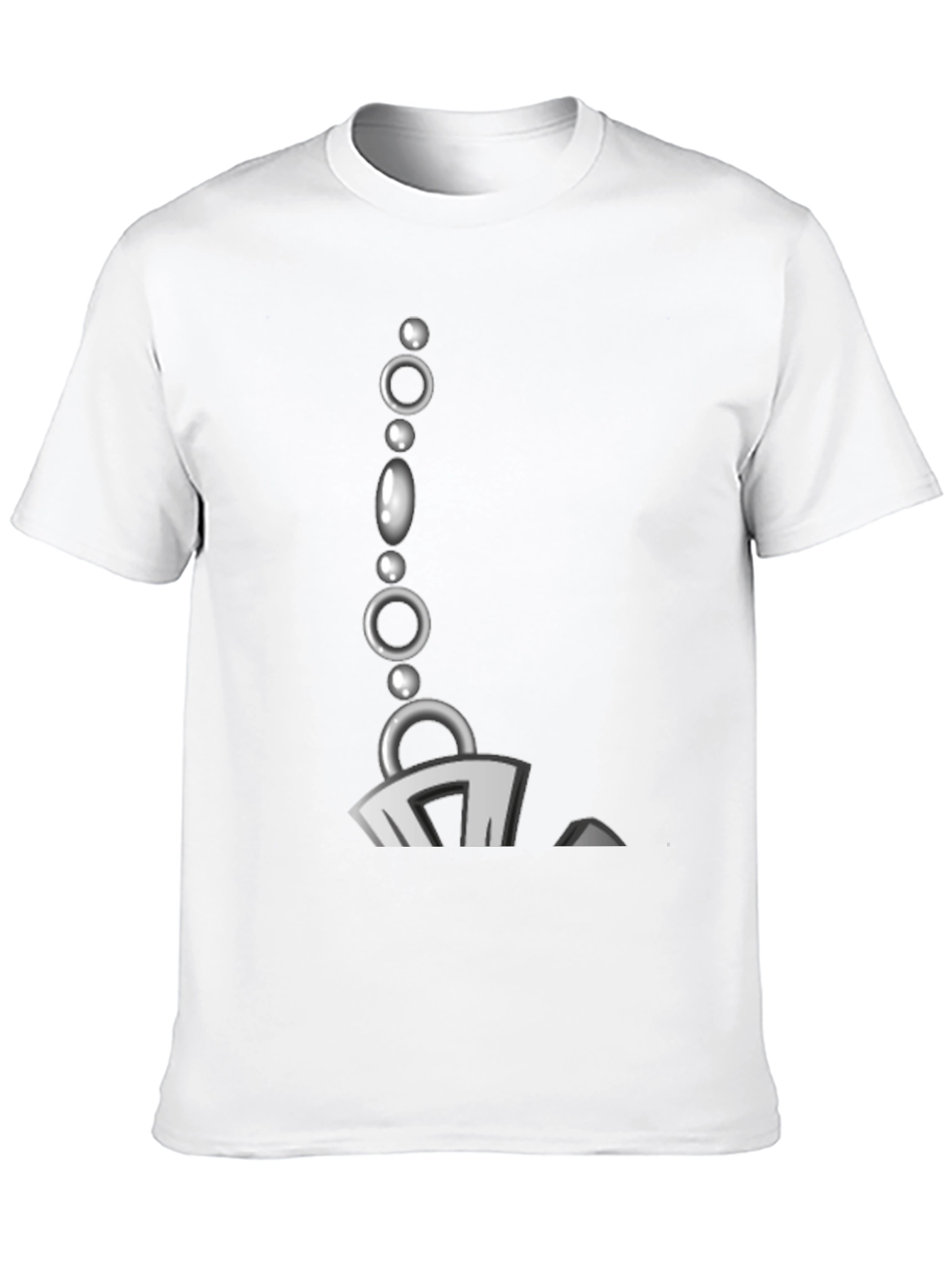 Stylish Black T-Shirt with Bead Chain Graphic
