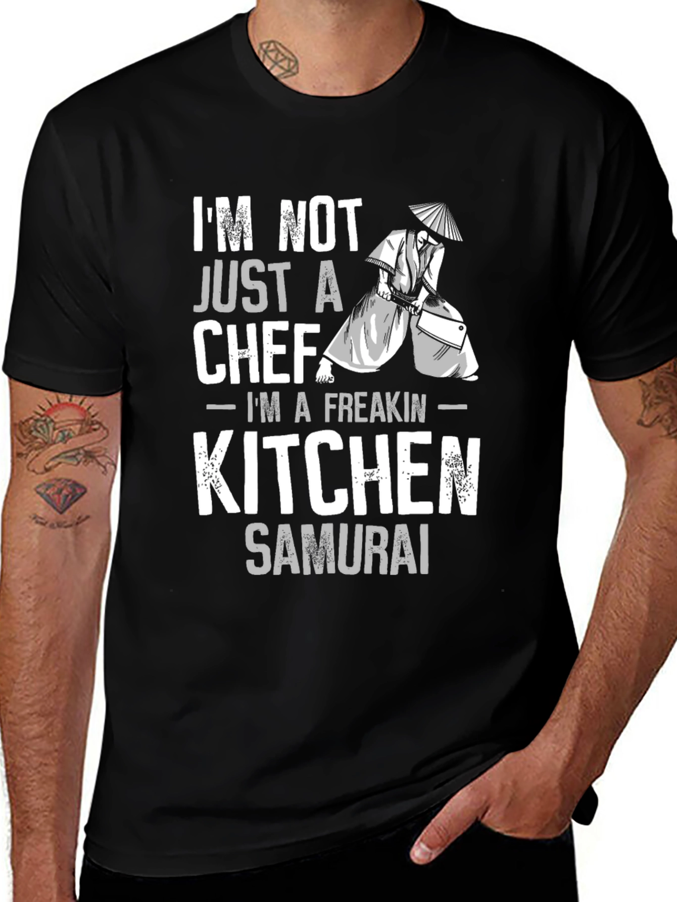 Kitchen Samurai Chef Graphic T-Shirt - Black