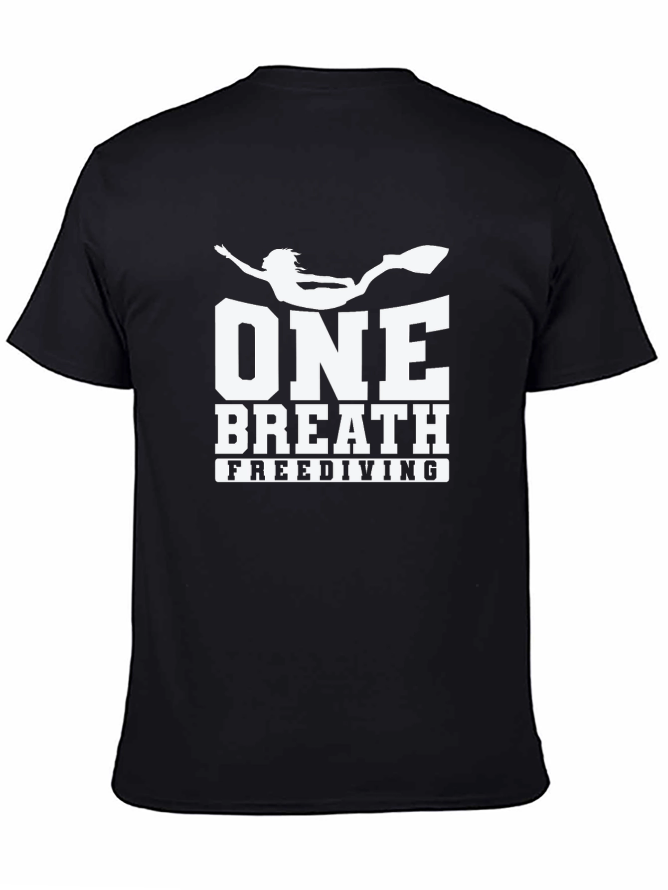 One Breath Freediving T-Shirt Black Cotton Tee