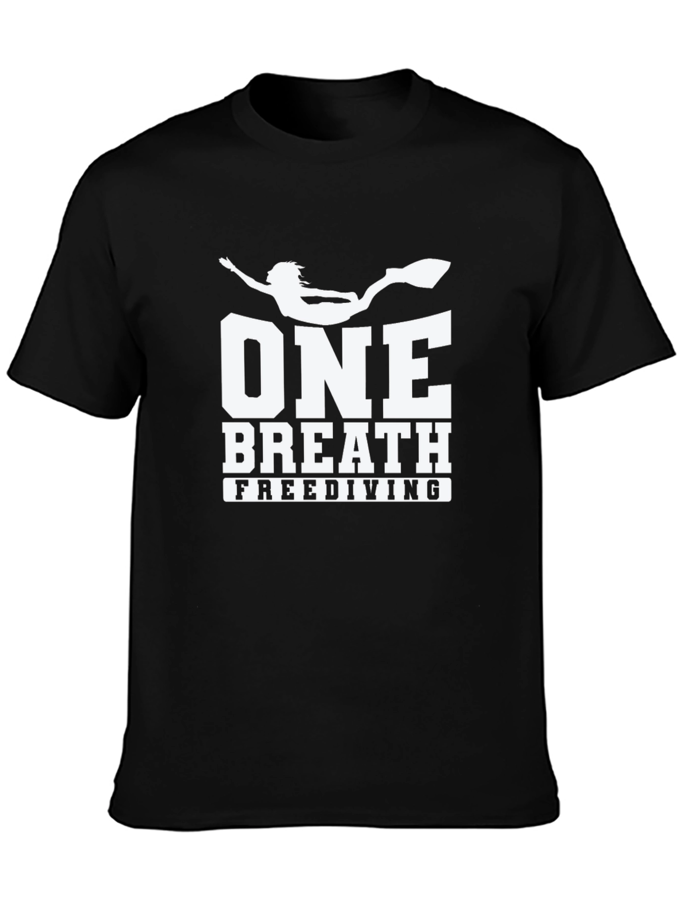 One Breath Freediving T-Shirt Black Cotton Tee