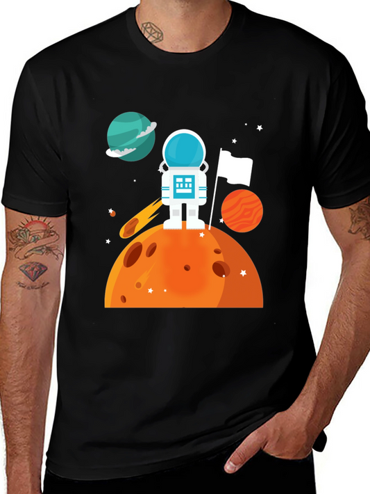 Astronaut on Planet Graphic T-Shirt
