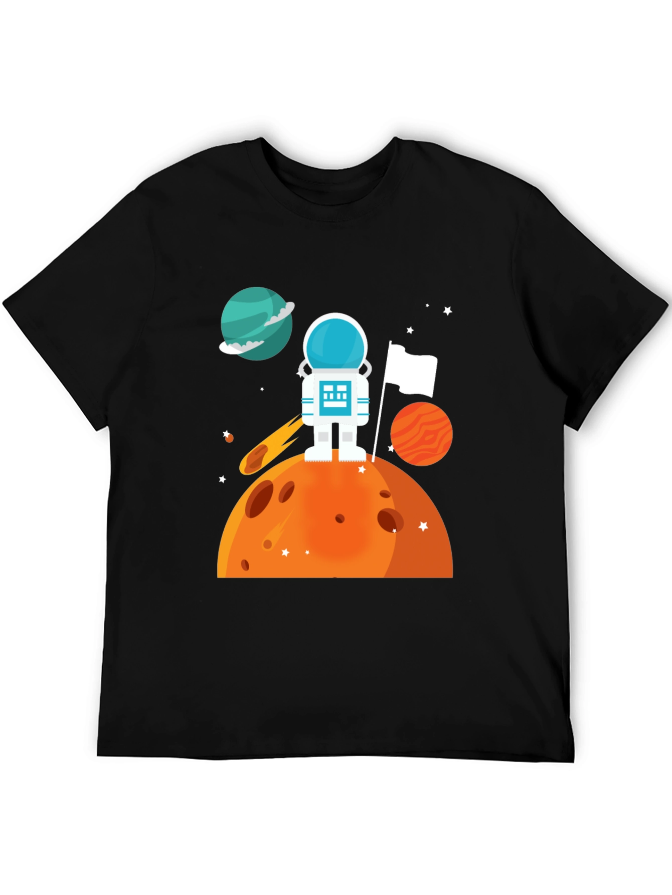 Astronaut on Planet Graphic T-Shirt