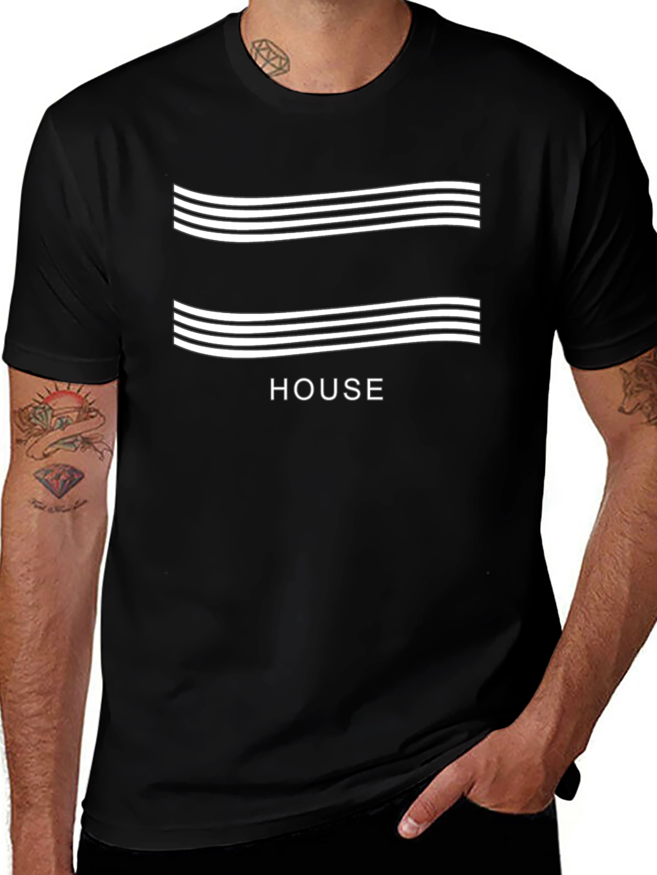 Minimalist House Graphic Tee - Black