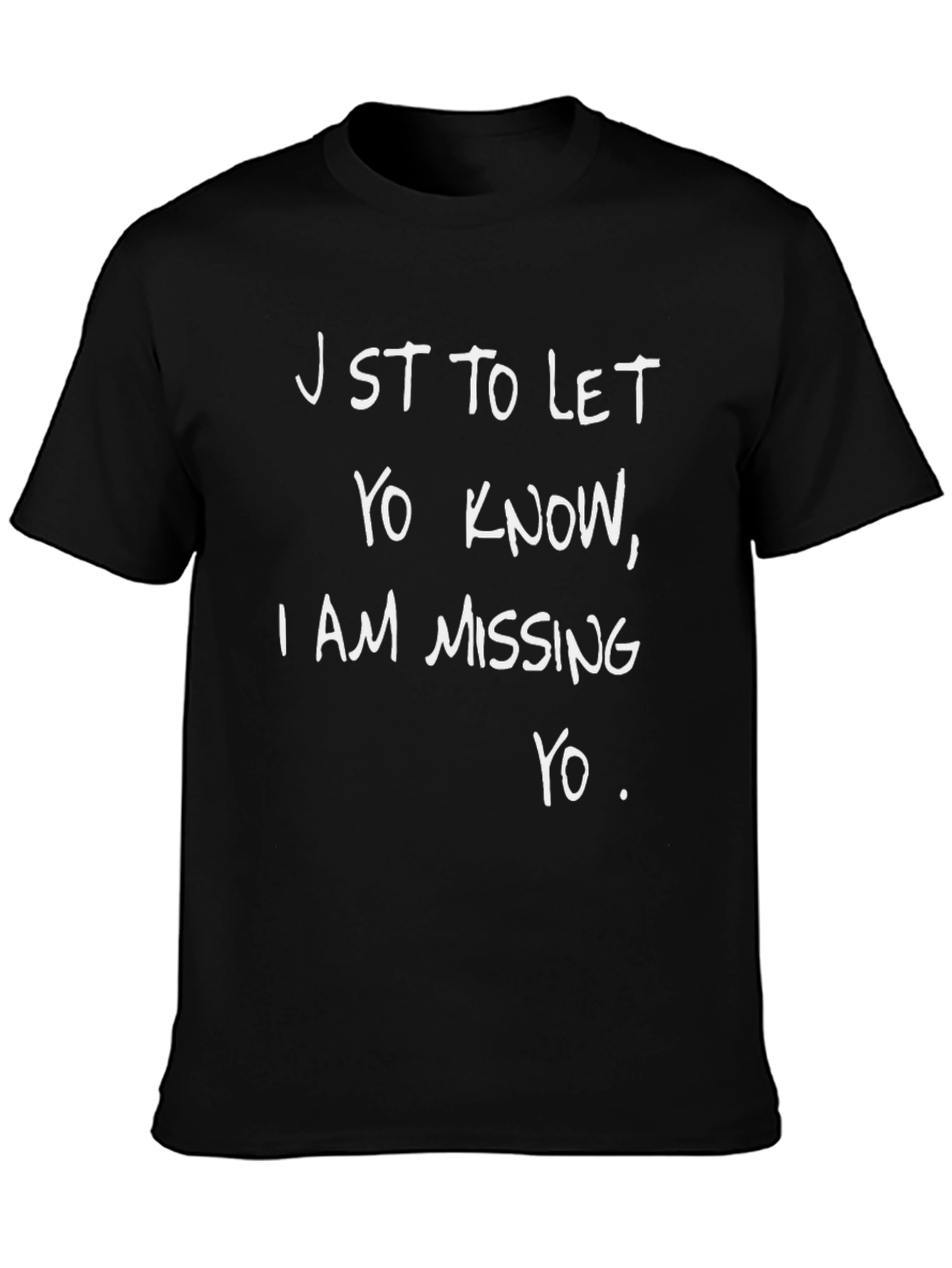 Missing You Graphic Tee - Black Casual T-Shirt