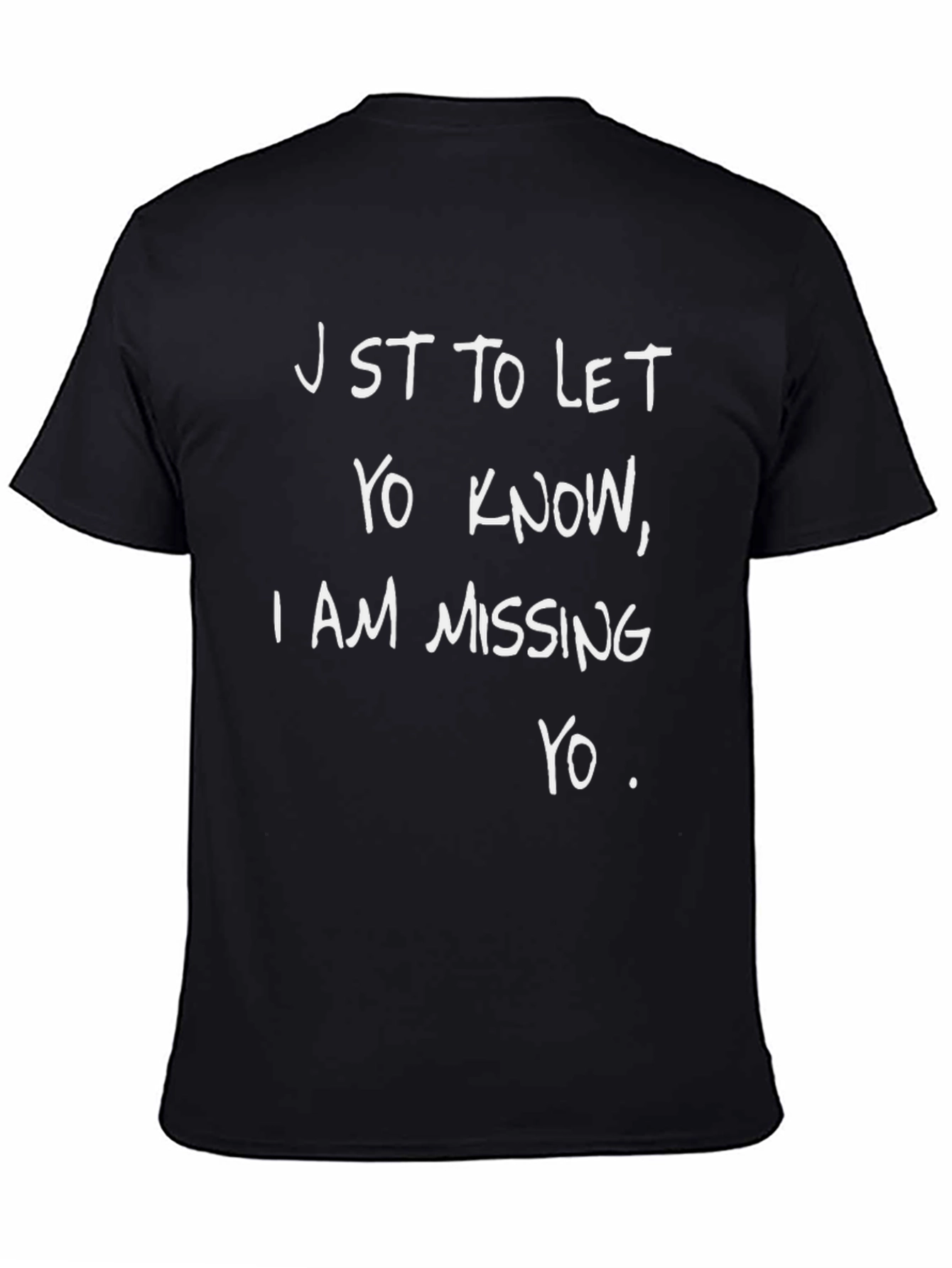 Missing You Graphic Tee - Black Casual T-Shirt