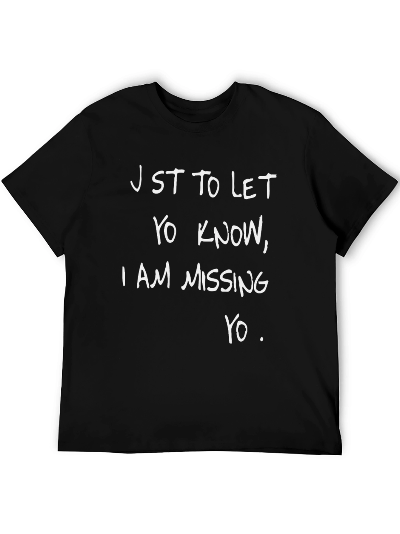 Missing You Graphic Tee - Black Casual T-Shirt