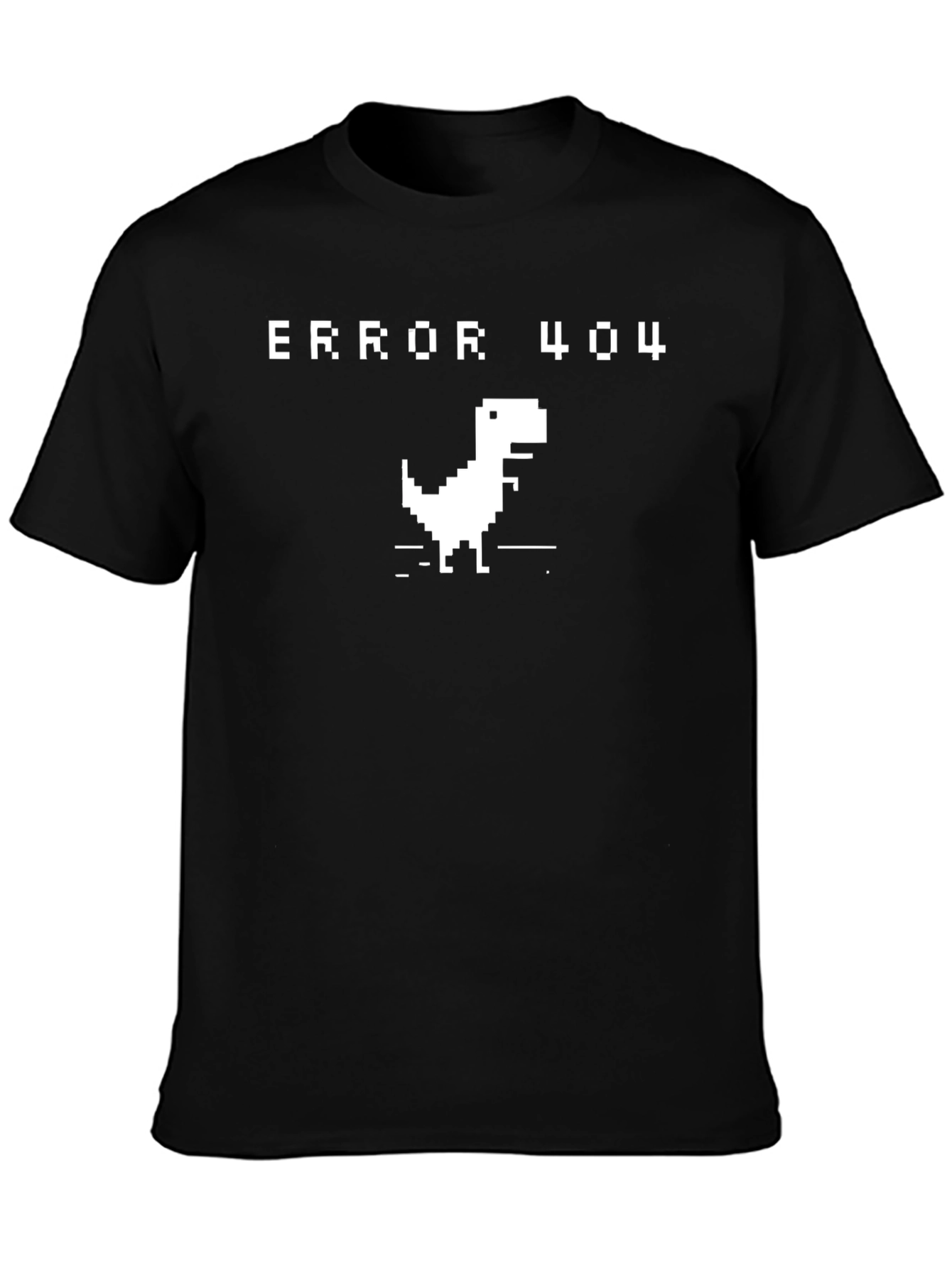 Error 404 Dinosaur Black T-Shirt