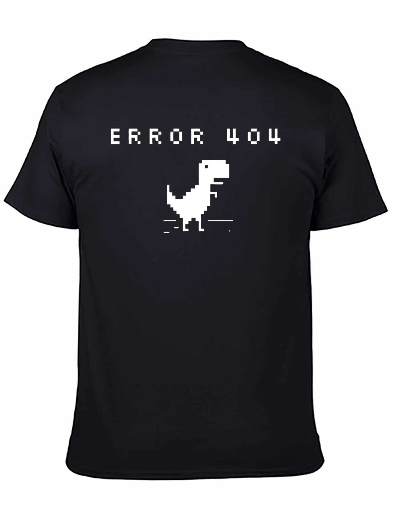 Error 404 Dinosaur Black T-Shirt