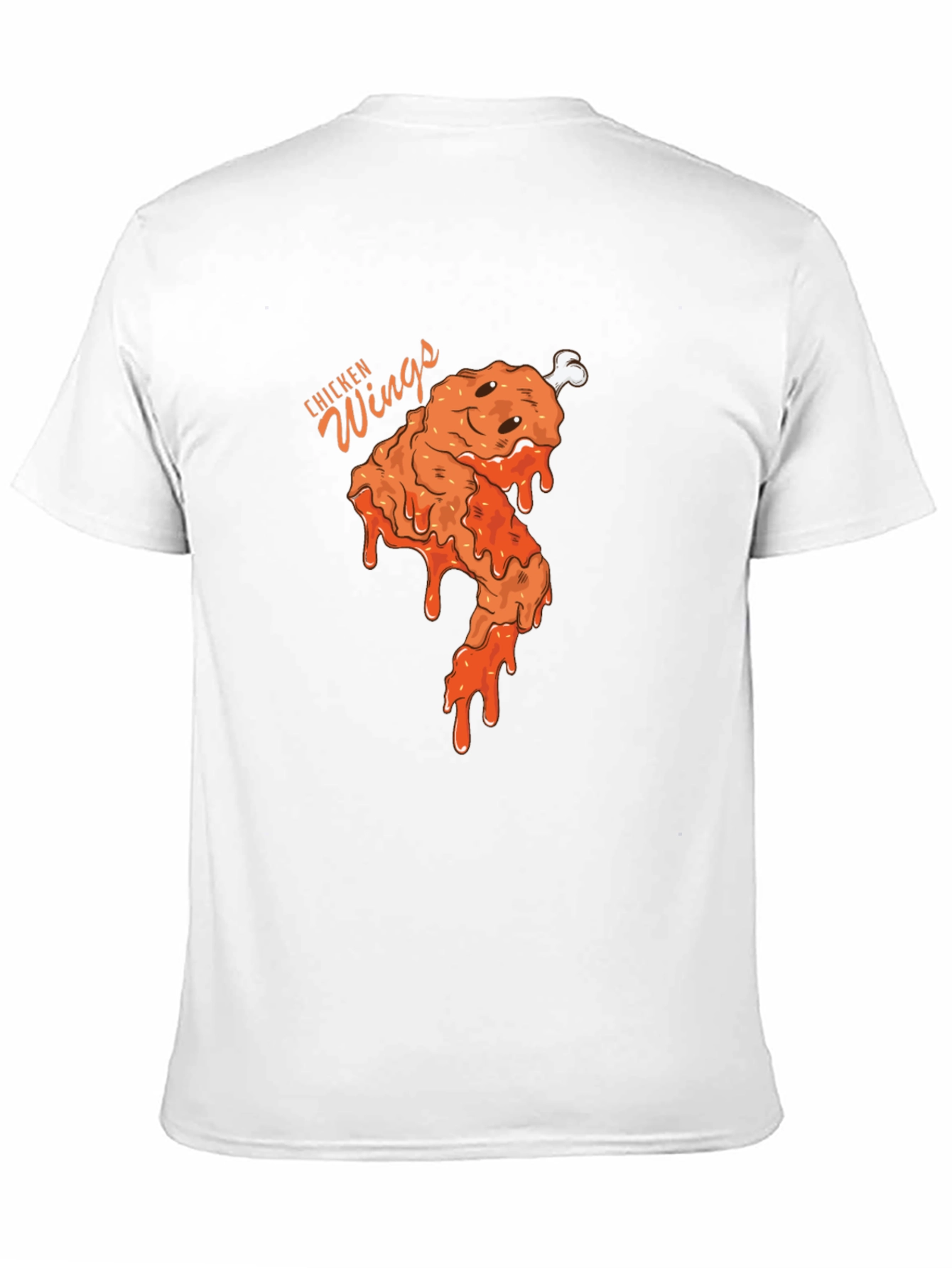 Funny Chicken Wings Graphic Tee - Black Cotton T-Shirt
