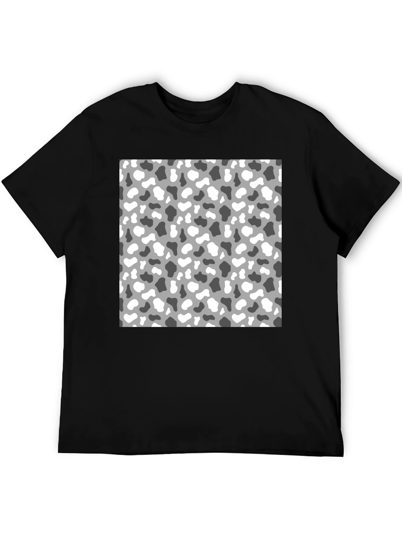 Trendy Camo Print Mens Black T-Shirt