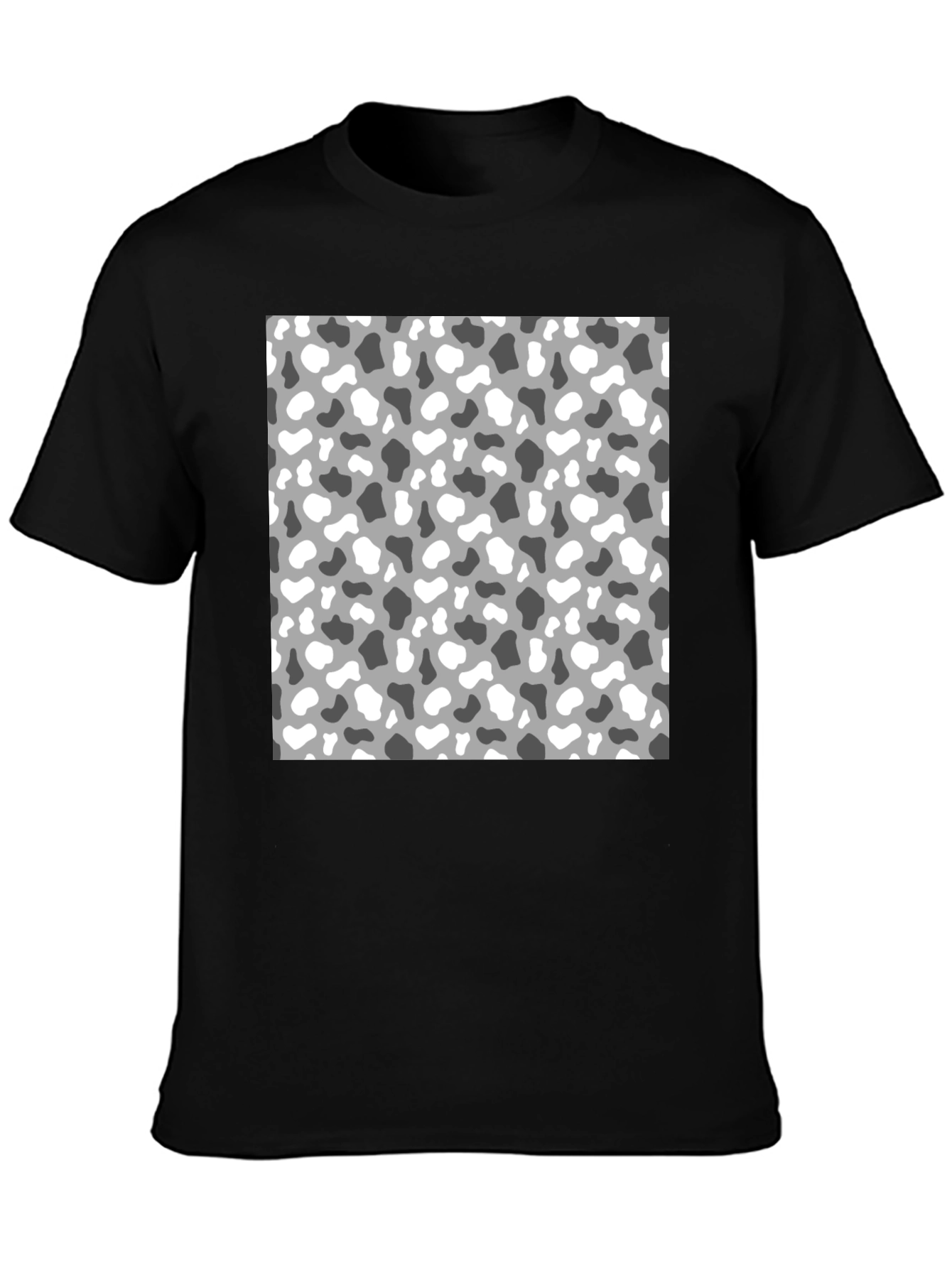 Trendy Camo Print Mens Black T-Shirt