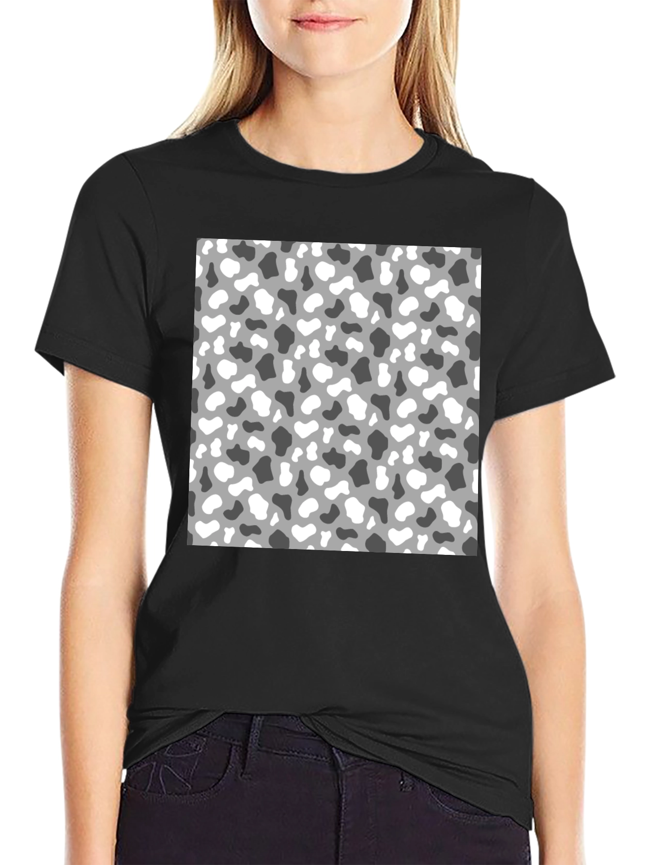 Trendy Camo Print Mens Black T-Shirt