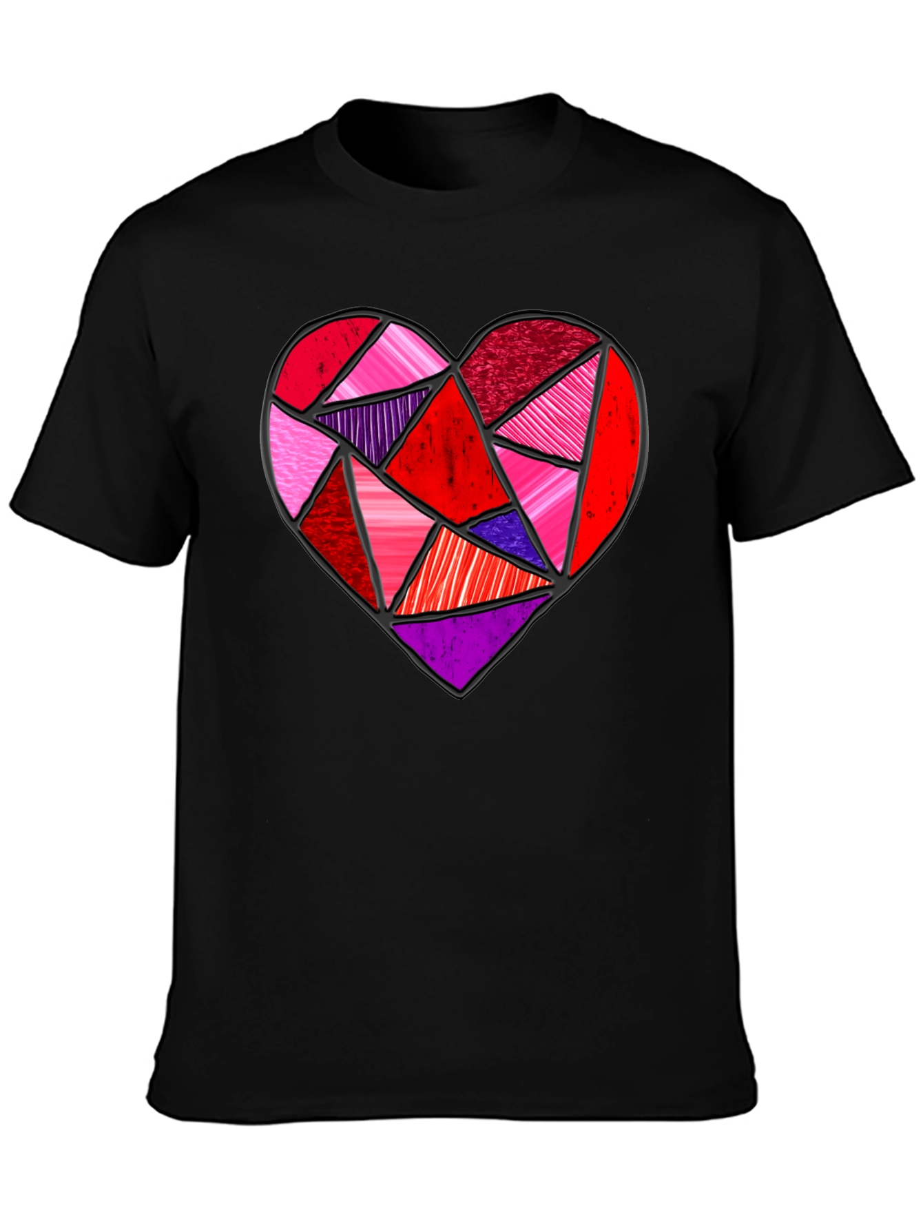 Geometric Heart Graphic Tee - Modern Love Design