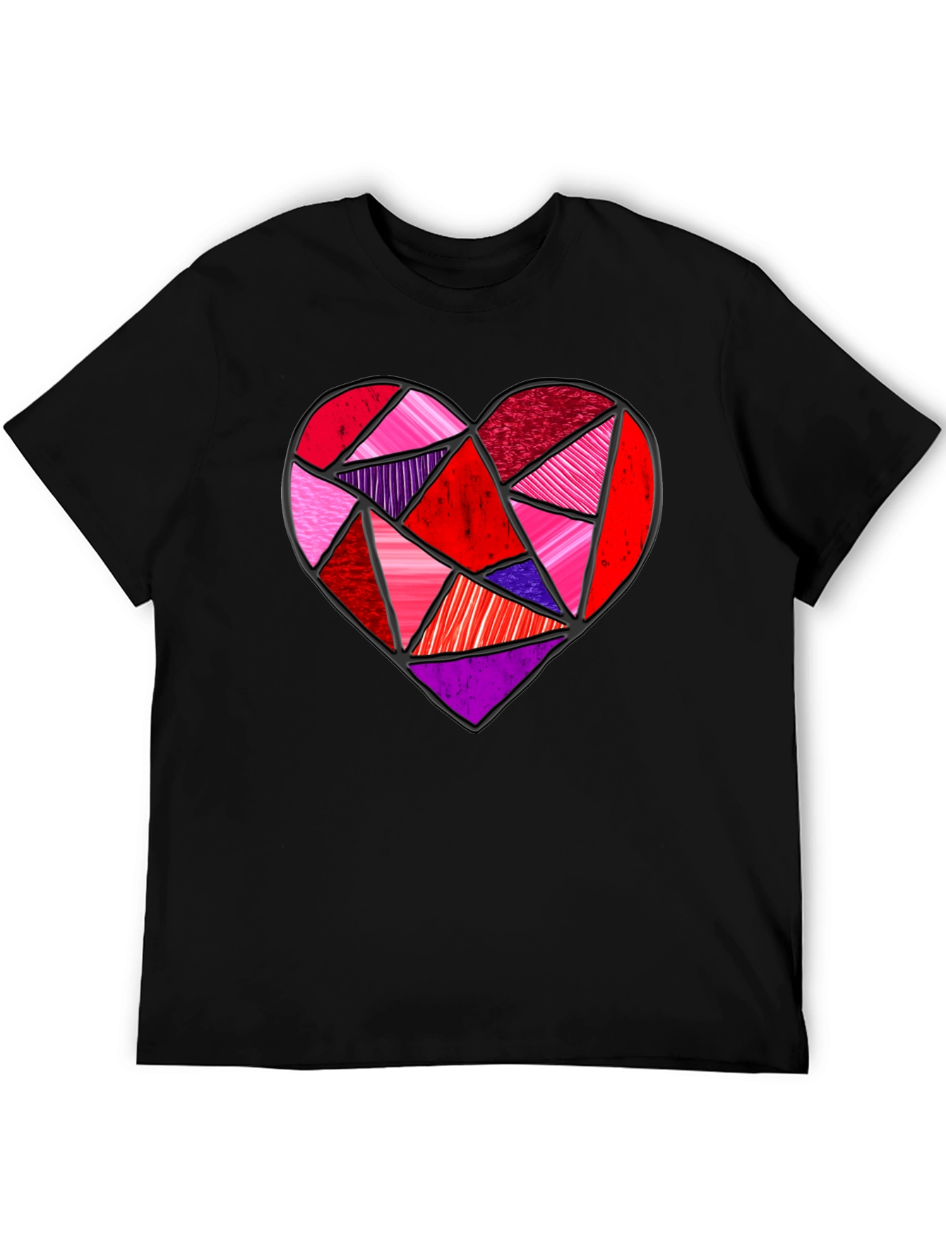 Geometric Heart Graphic Tee - Modern Love Design