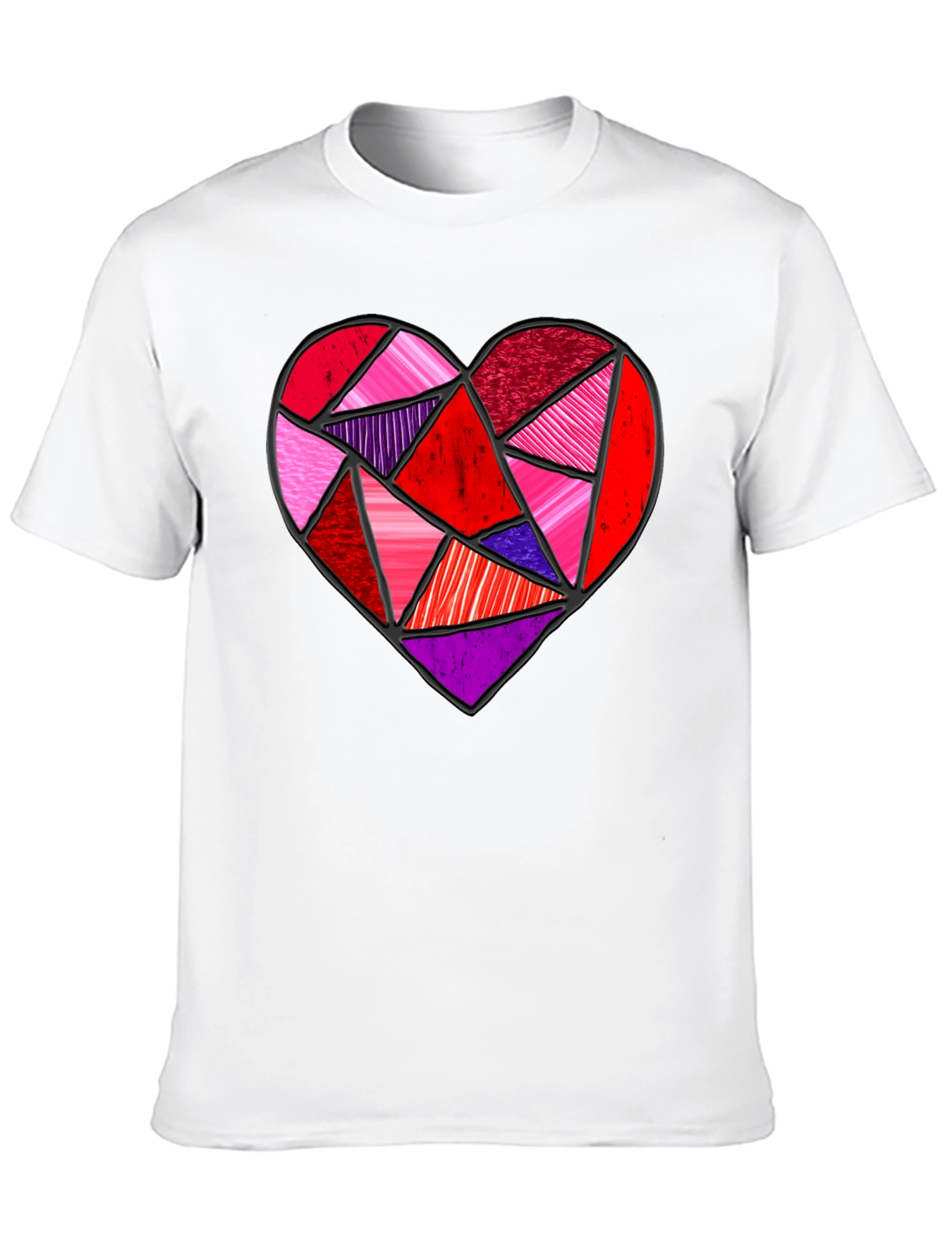 Geometric Heart Graphic Tee - Modern Love Design