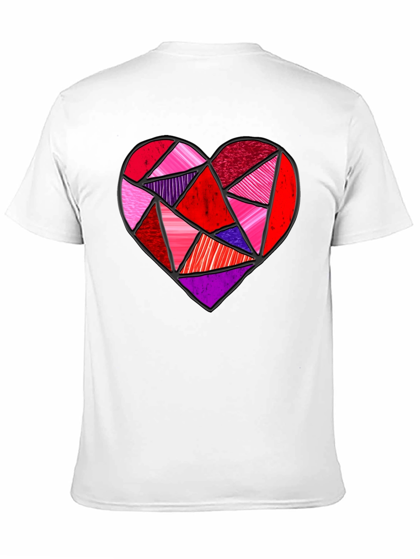 Geometric Heart Graphic Tee - Modern Love Design