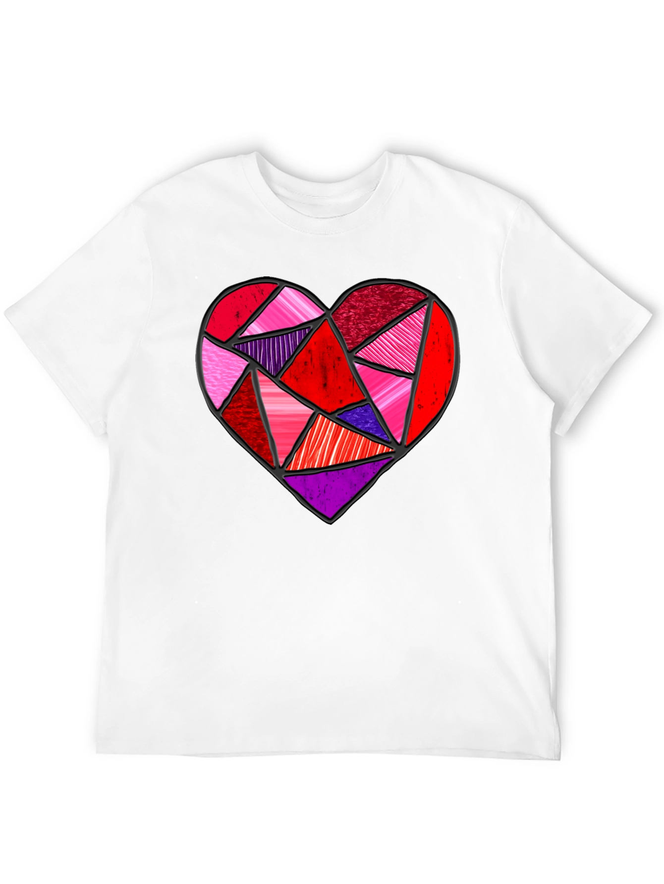Geometric Heart Graphic Tee - Modern Love Design