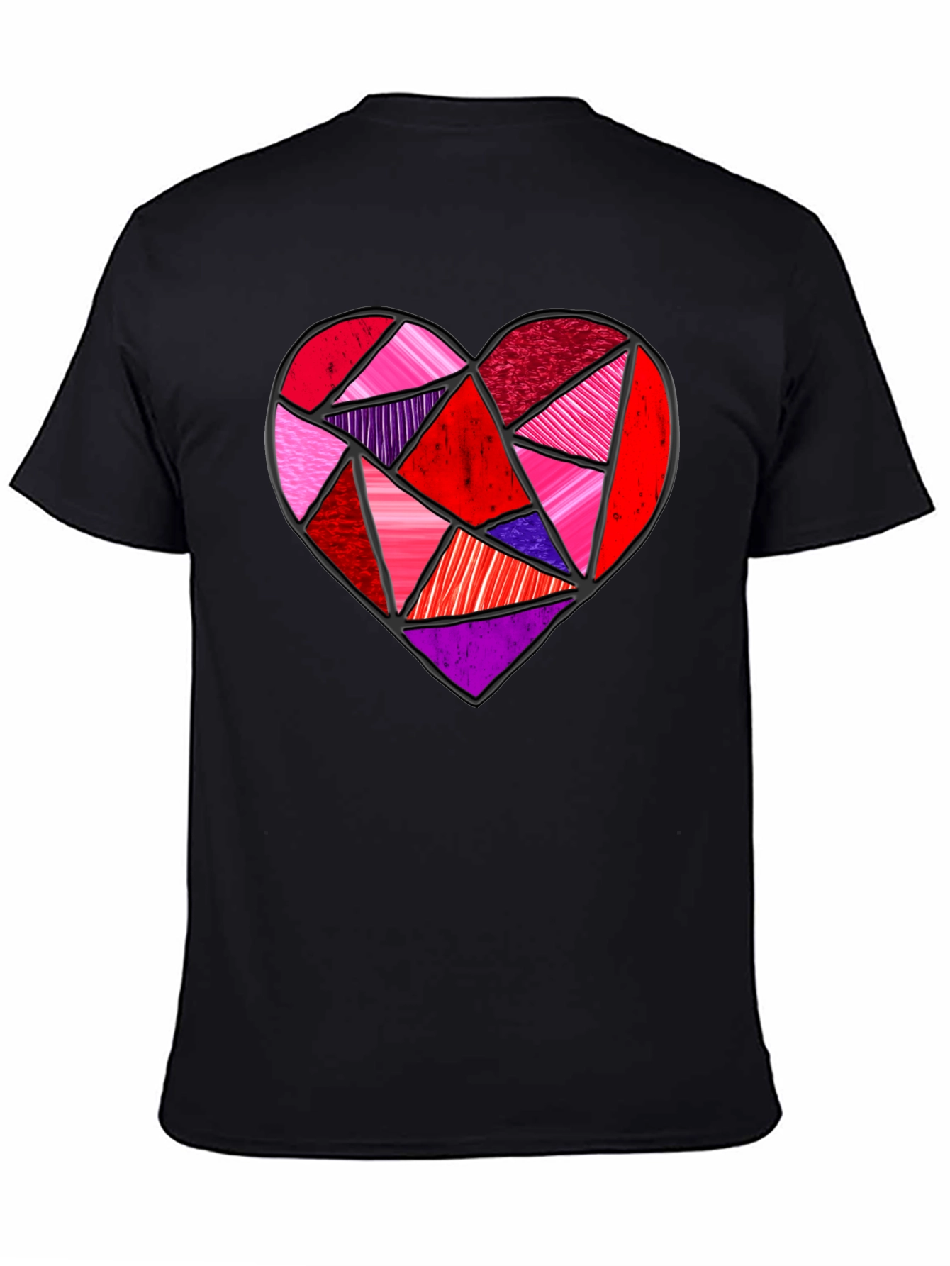 Geometric Heart Graphic Tee - Modern Love Design