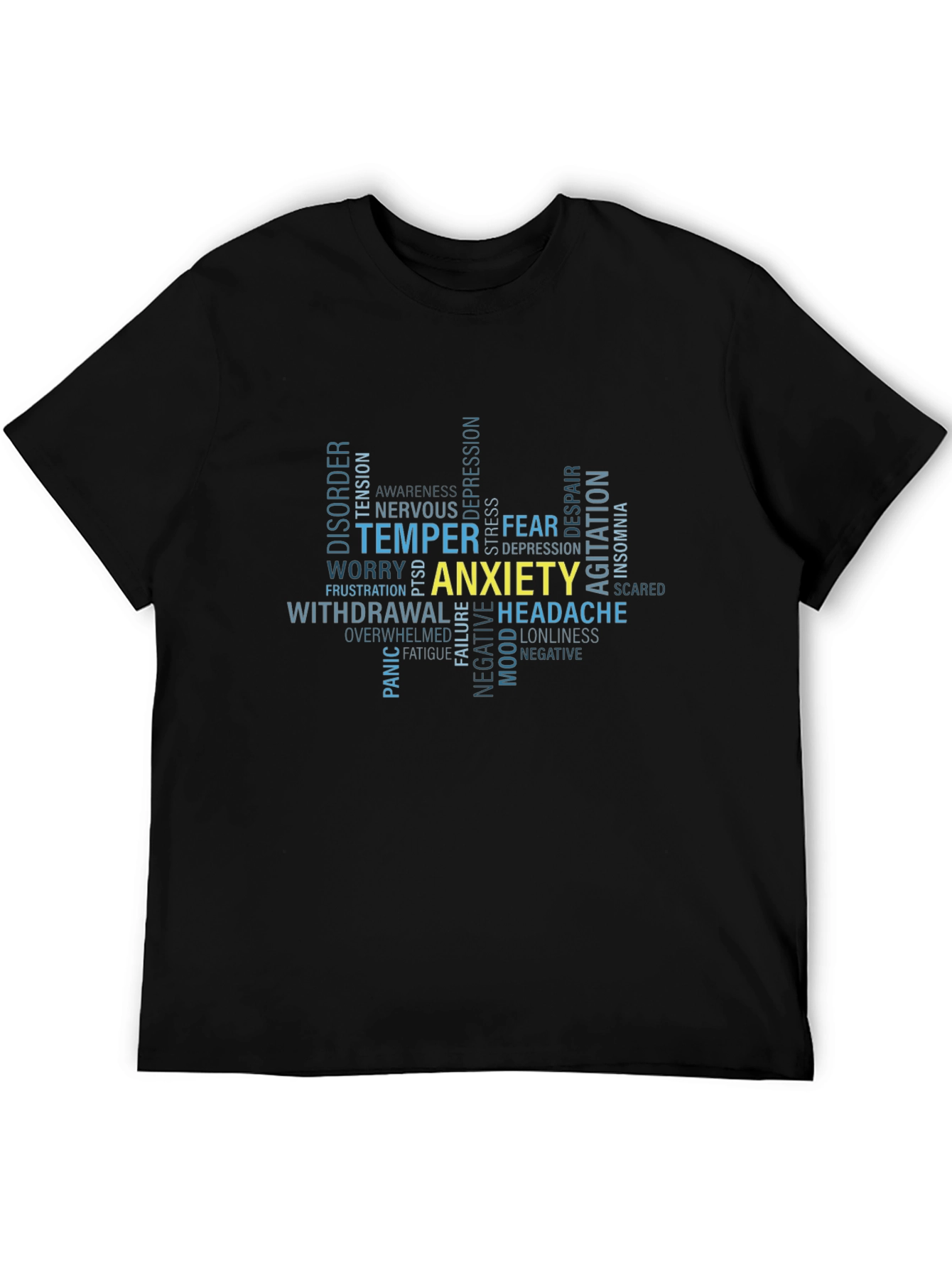 Anxiety Word Cloud Graphic T-Shirt