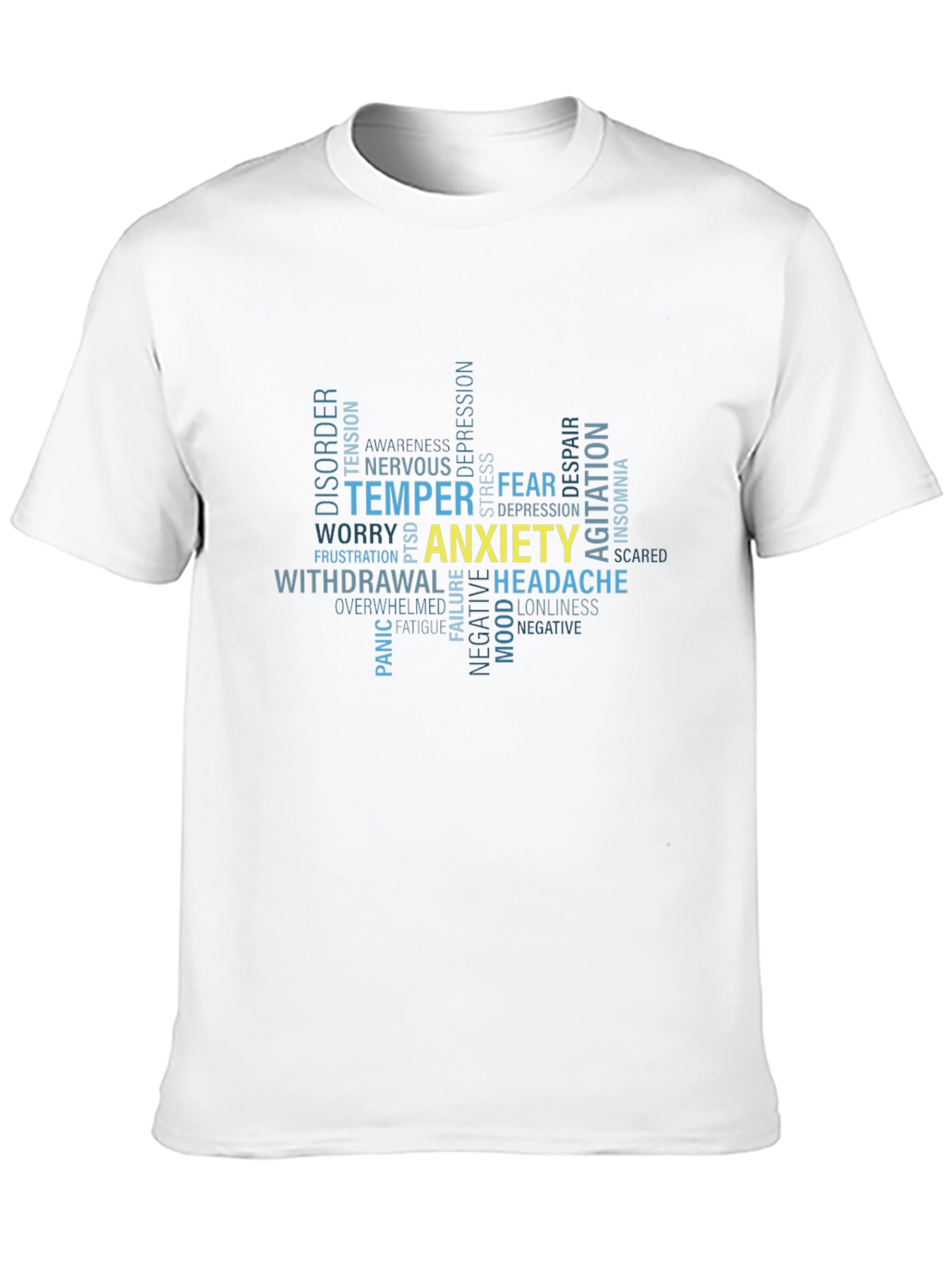 Anxiety Word Cloud Graphic T-Shirt