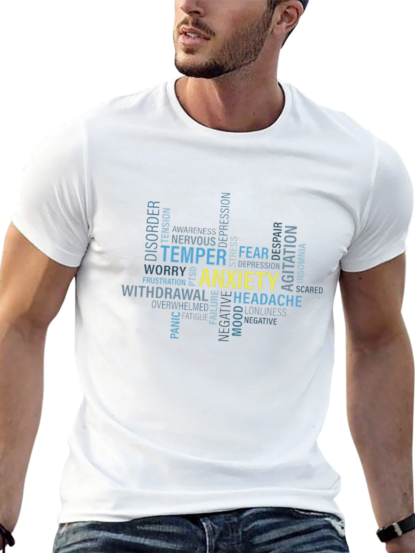 Anxiety Word Cloud Graphic T-Shirt