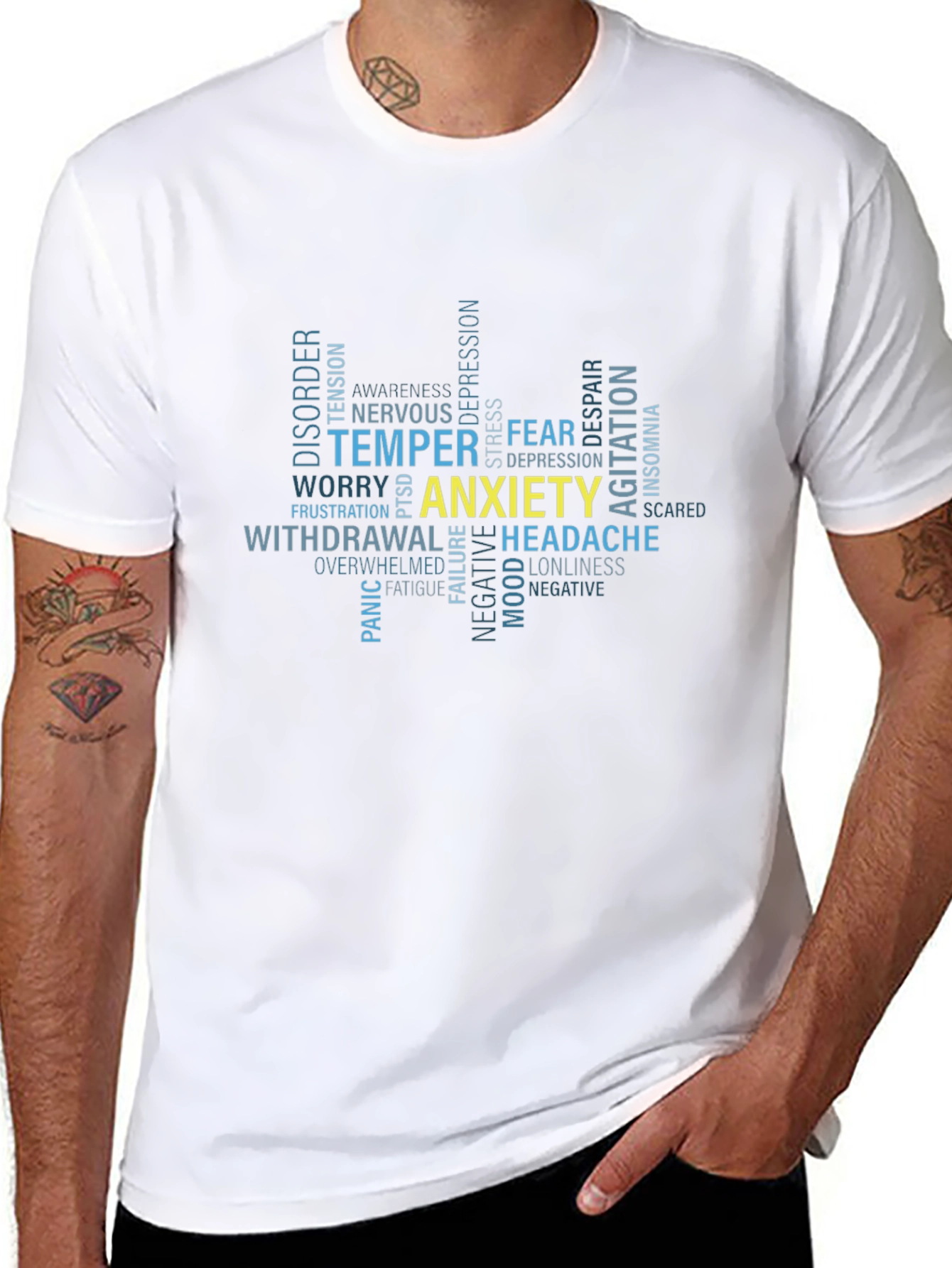 Anxiety Word Cloud Graphic T-Shirt