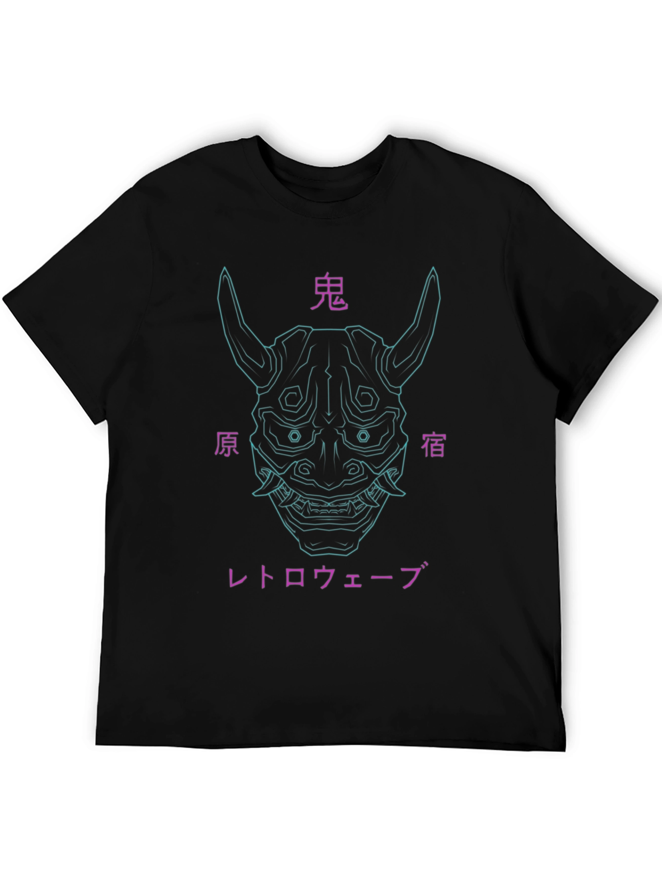 Cyberpunk Oni Mask Graphic Tee