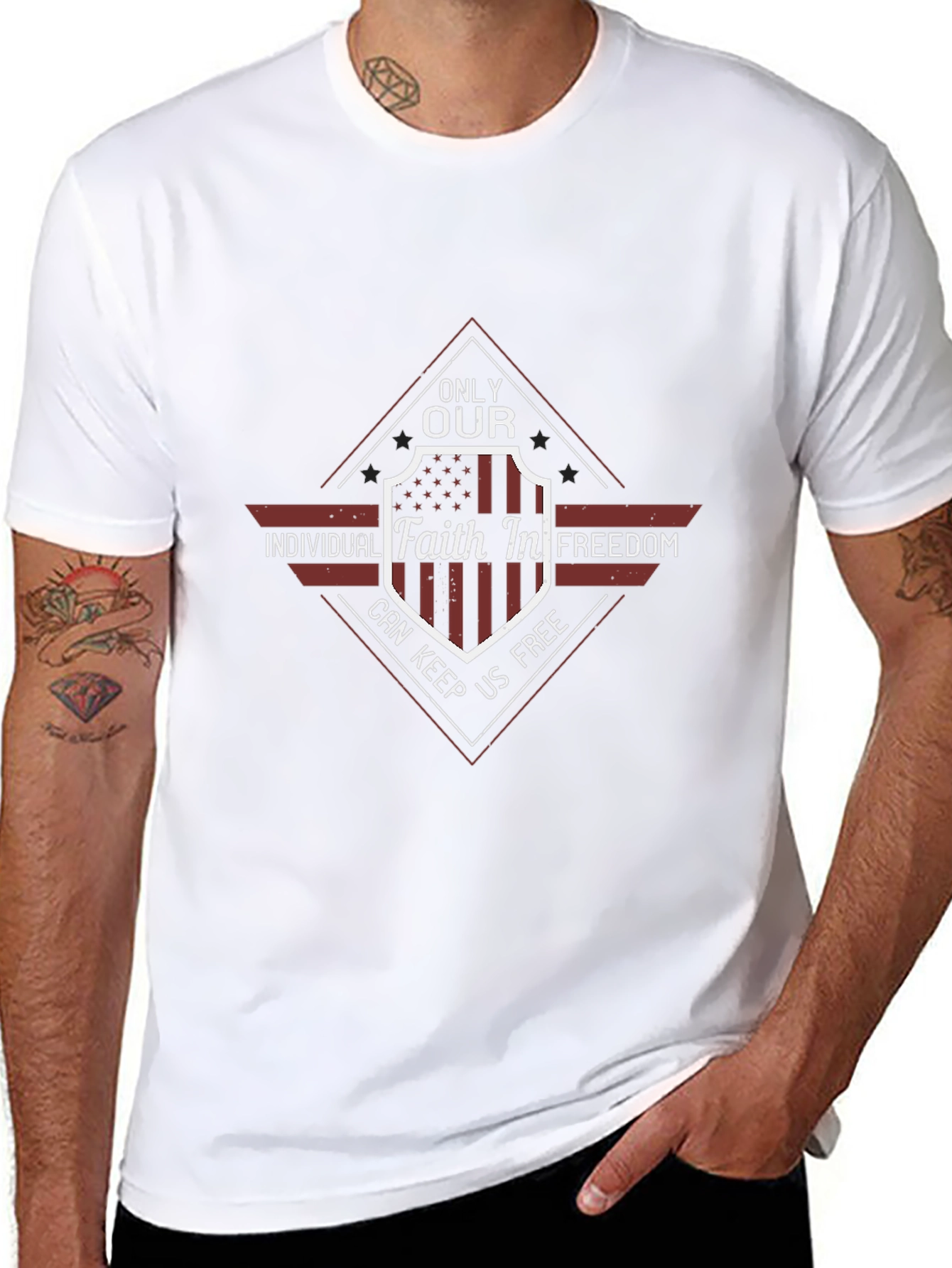 Faith In Freedom Graphic Tee - Patriot American T-Shirt