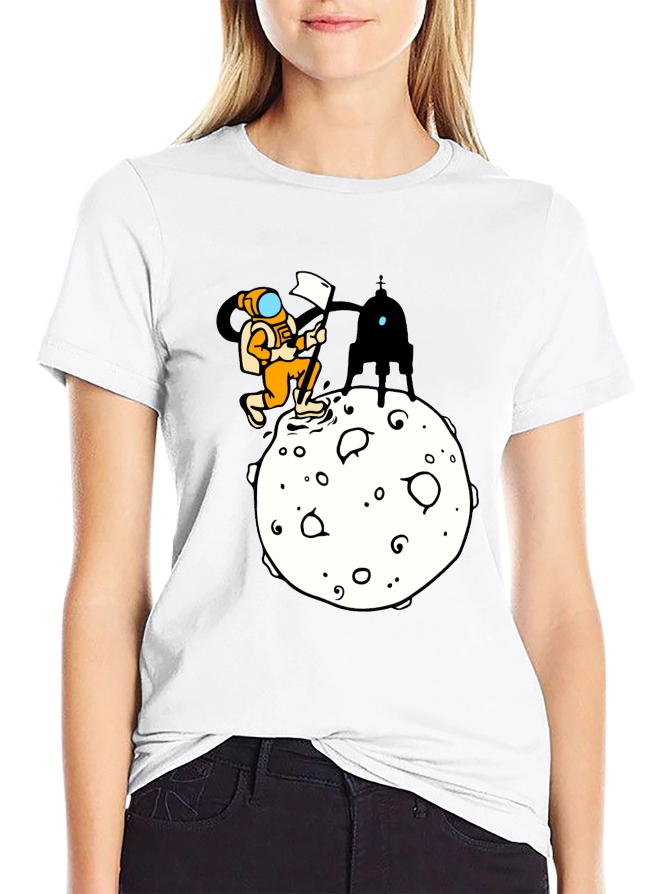 Astronaut Moon Landing Graphic T-Shirt