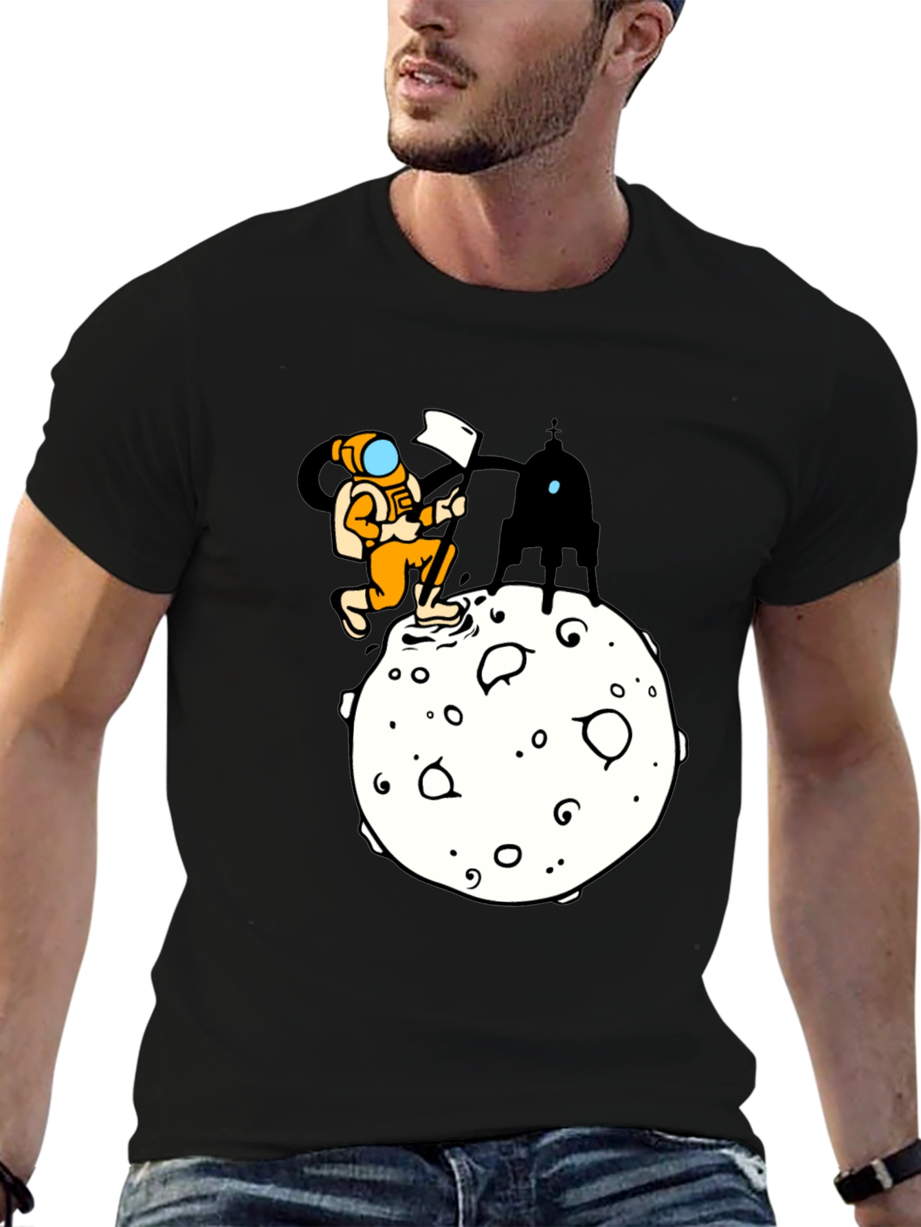 Astronaut Moon Landing Graphic T-Shirt