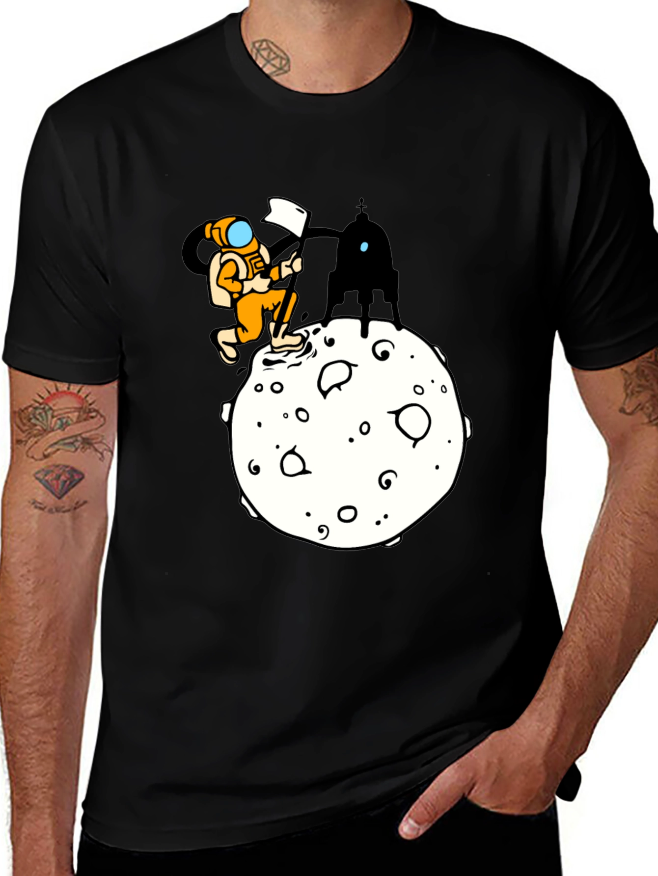 Astronaut Moon Landing Graphic T-Shirt