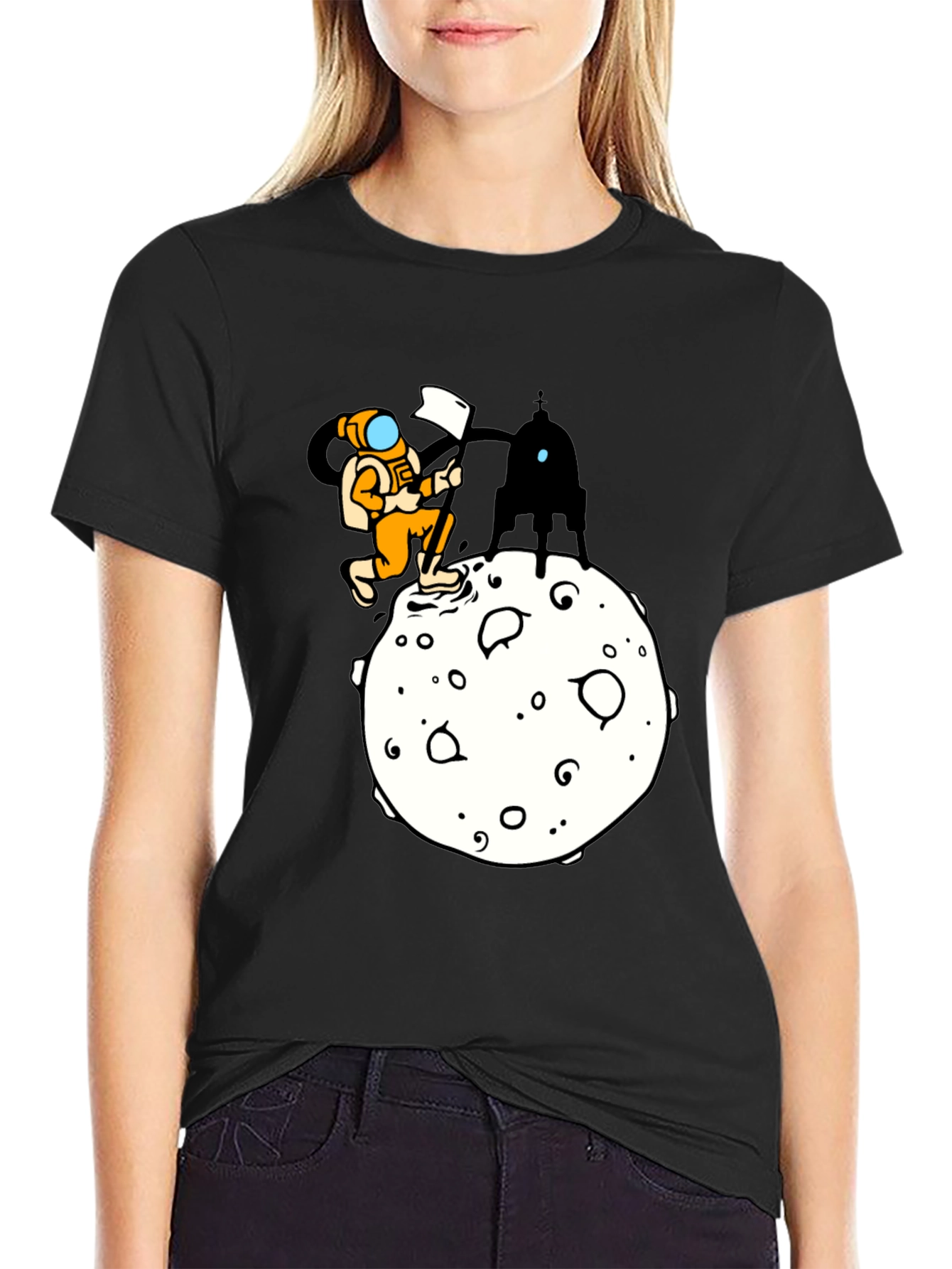 Astronaut Moon Landing Graphic T-Shirt