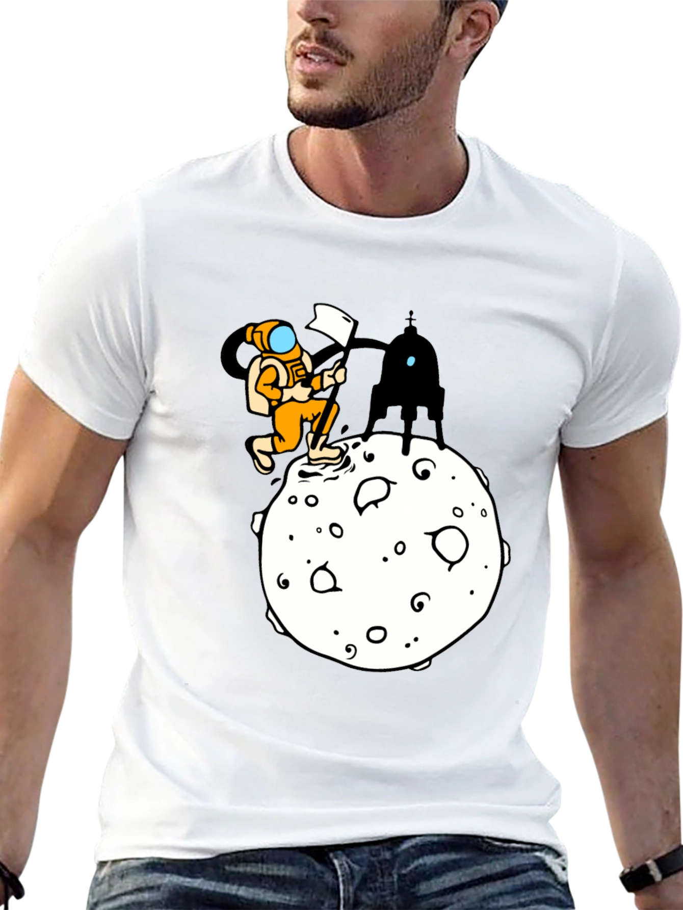 Astronaut Moon Landing Graphic T-Shirt