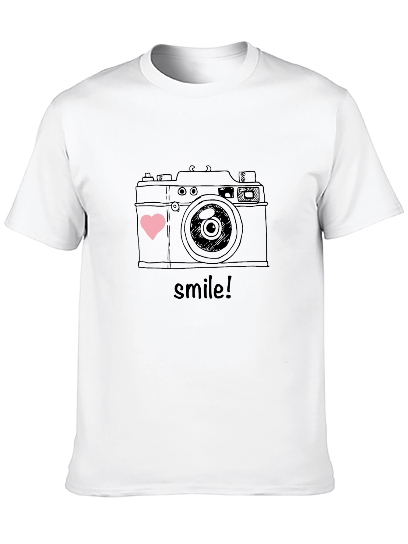 Camera Smile Graphic T-Shirt - Black