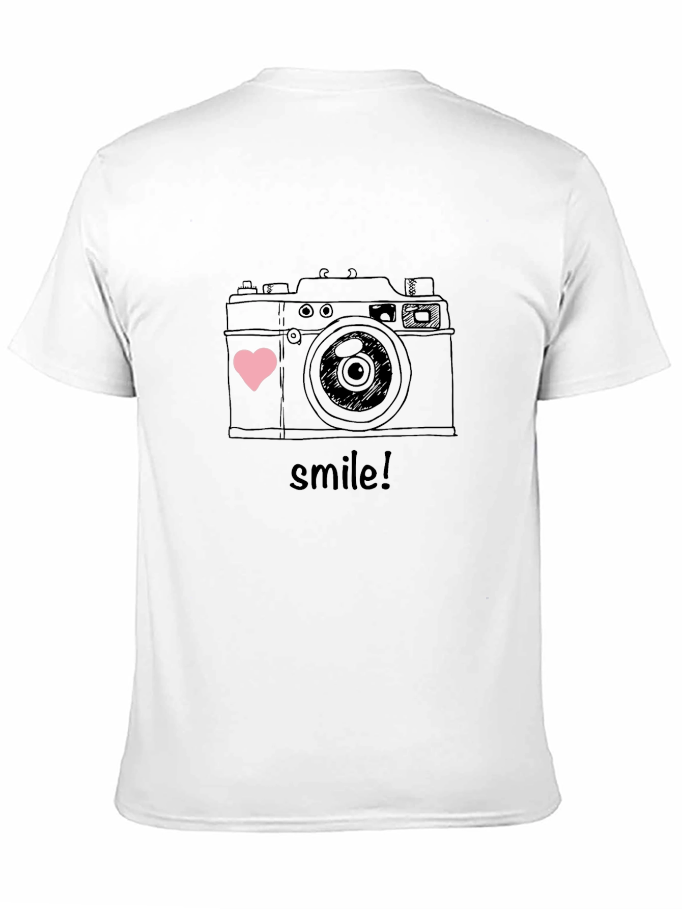 Camera Smile Graphic T-Shirt - Black