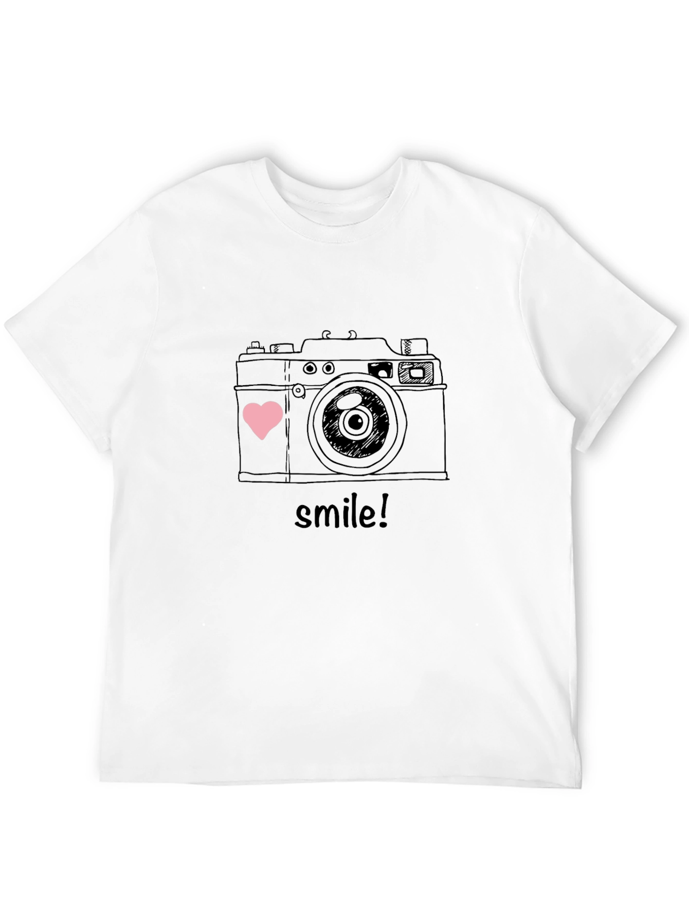 Camera Smile Graphic T-Shirt - Black
