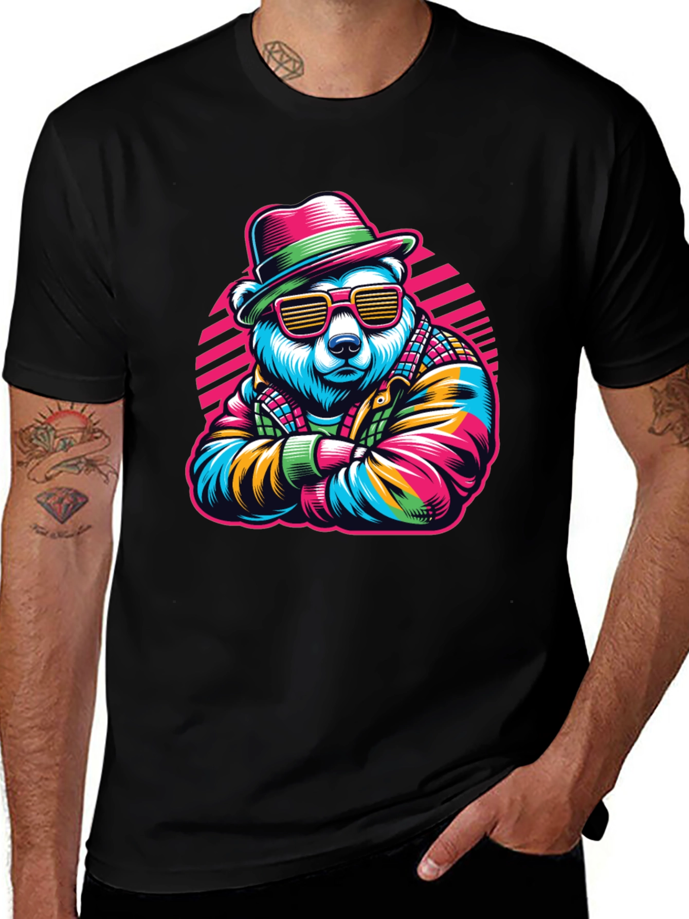 Cool Bear Graphic Tee - Retro Style