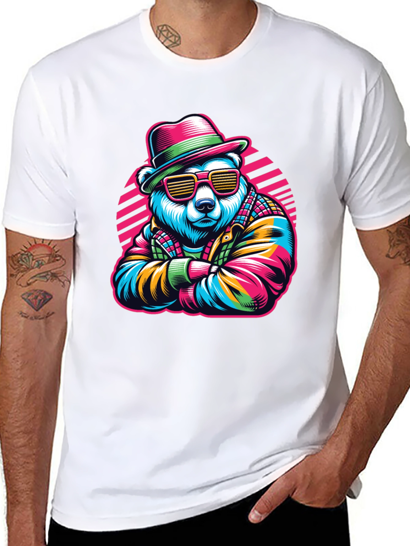 Cool Bear Graphic Tee - Retro Style