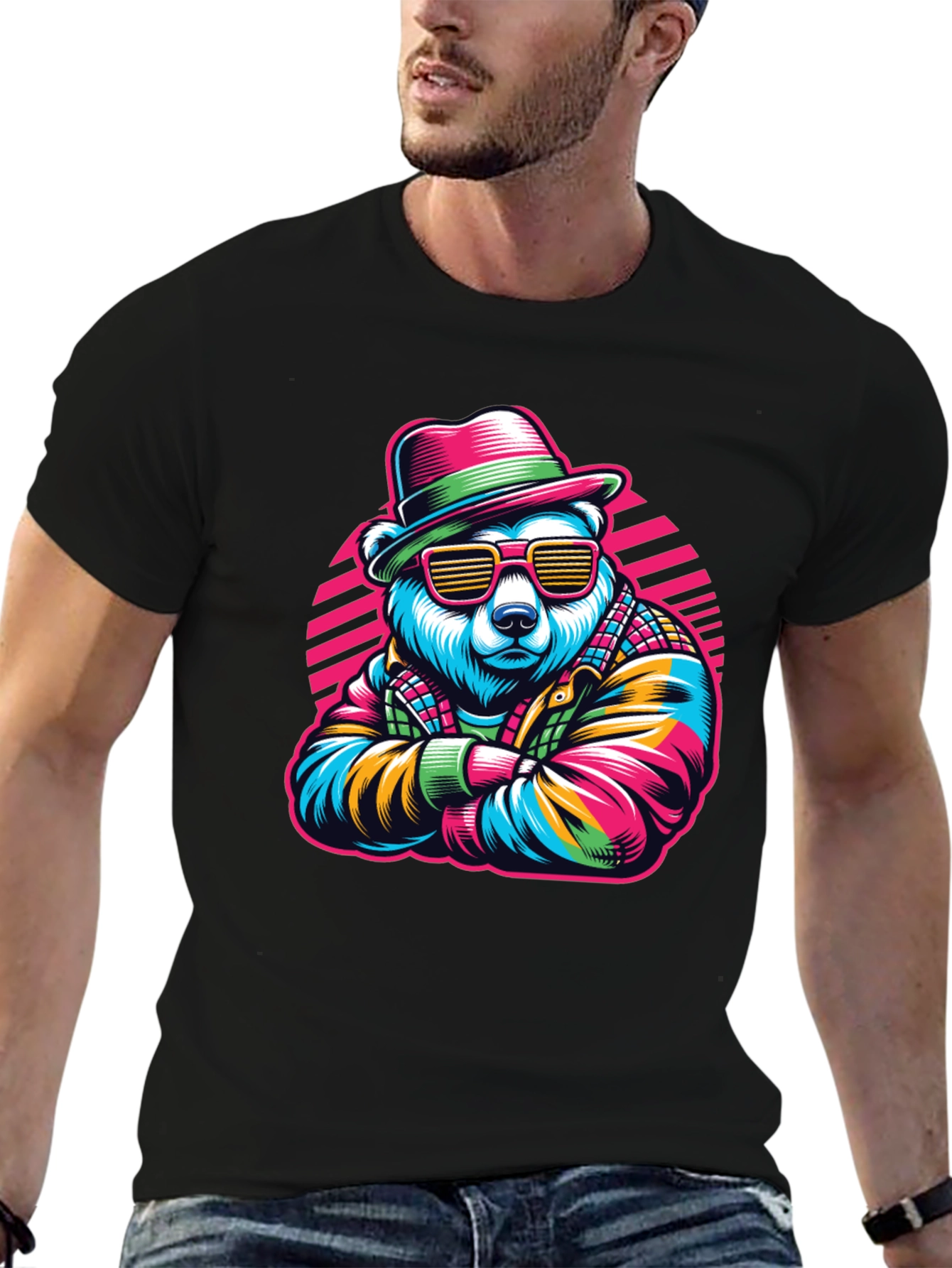 Cool Bear Graphic Tee - Retro Style