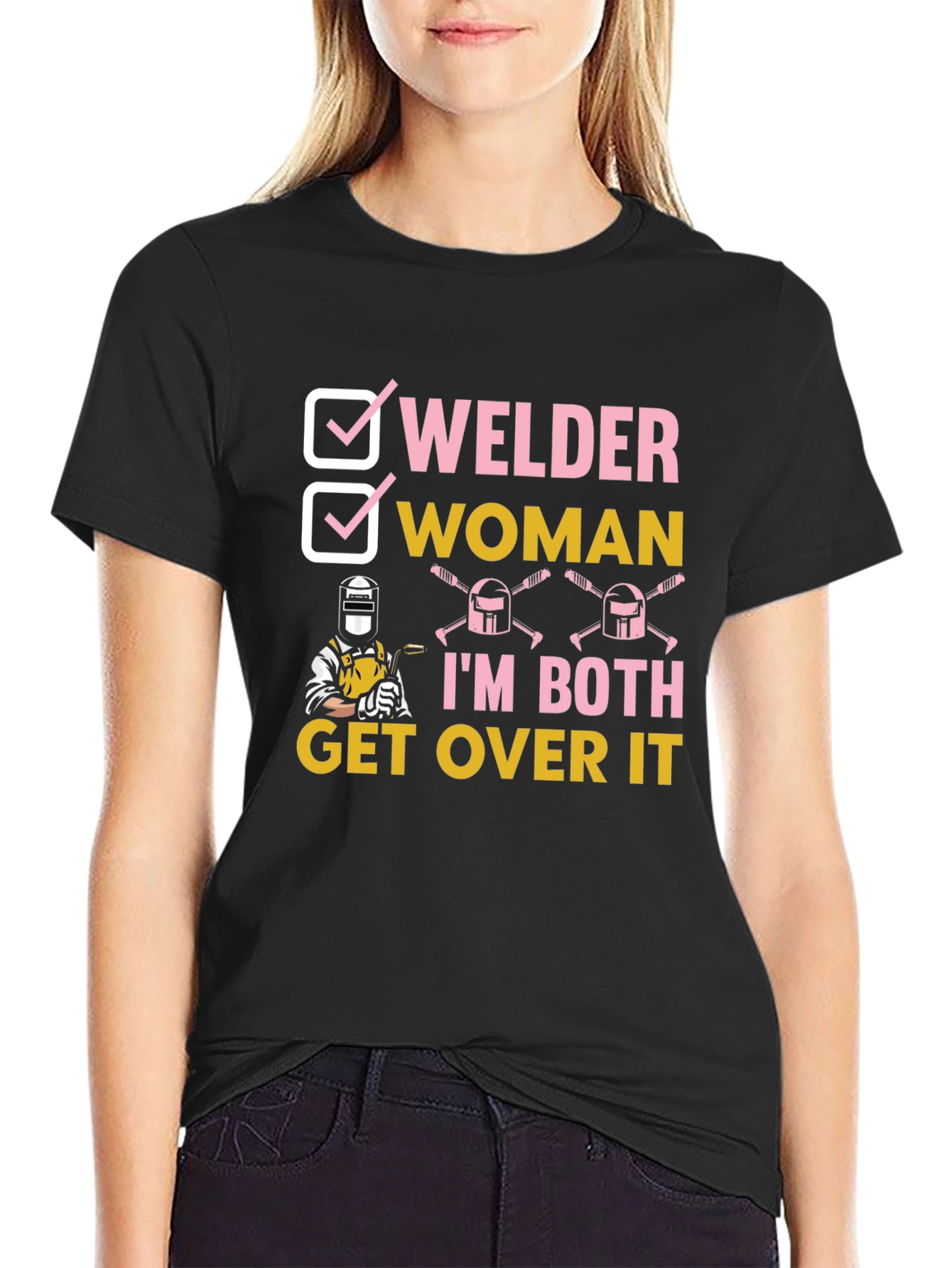 Welder Woman Graphic T-Shirt Funny Welder Tee
