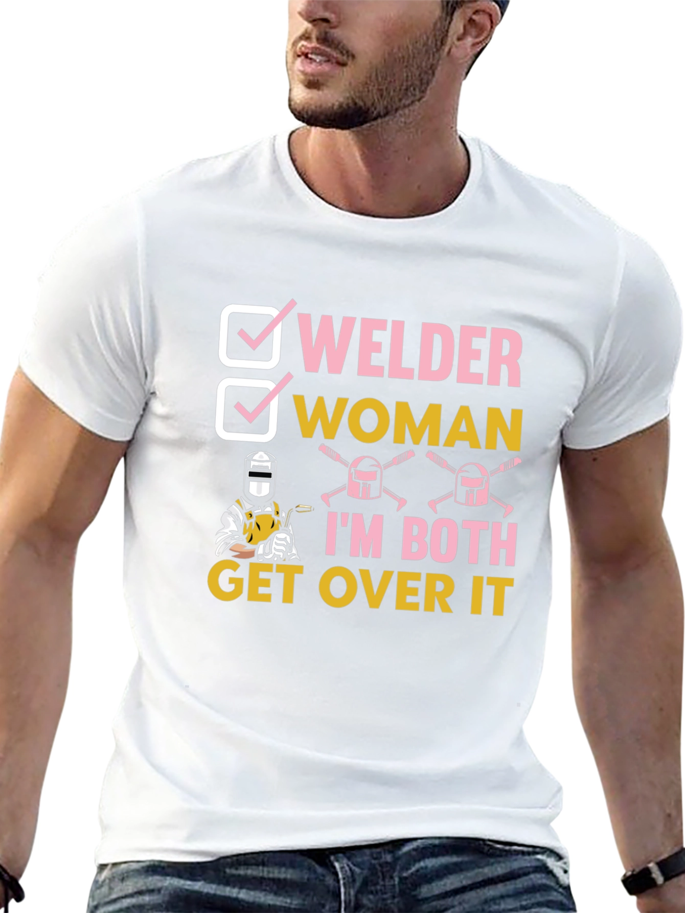 Welder Woman Graphic T-Shirt Funny Welder Tee