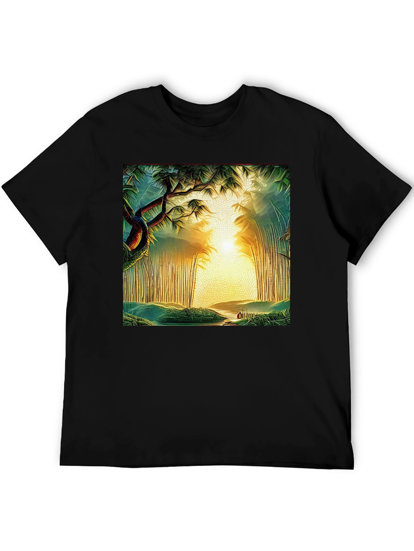 Forest Print Black T-Shirt