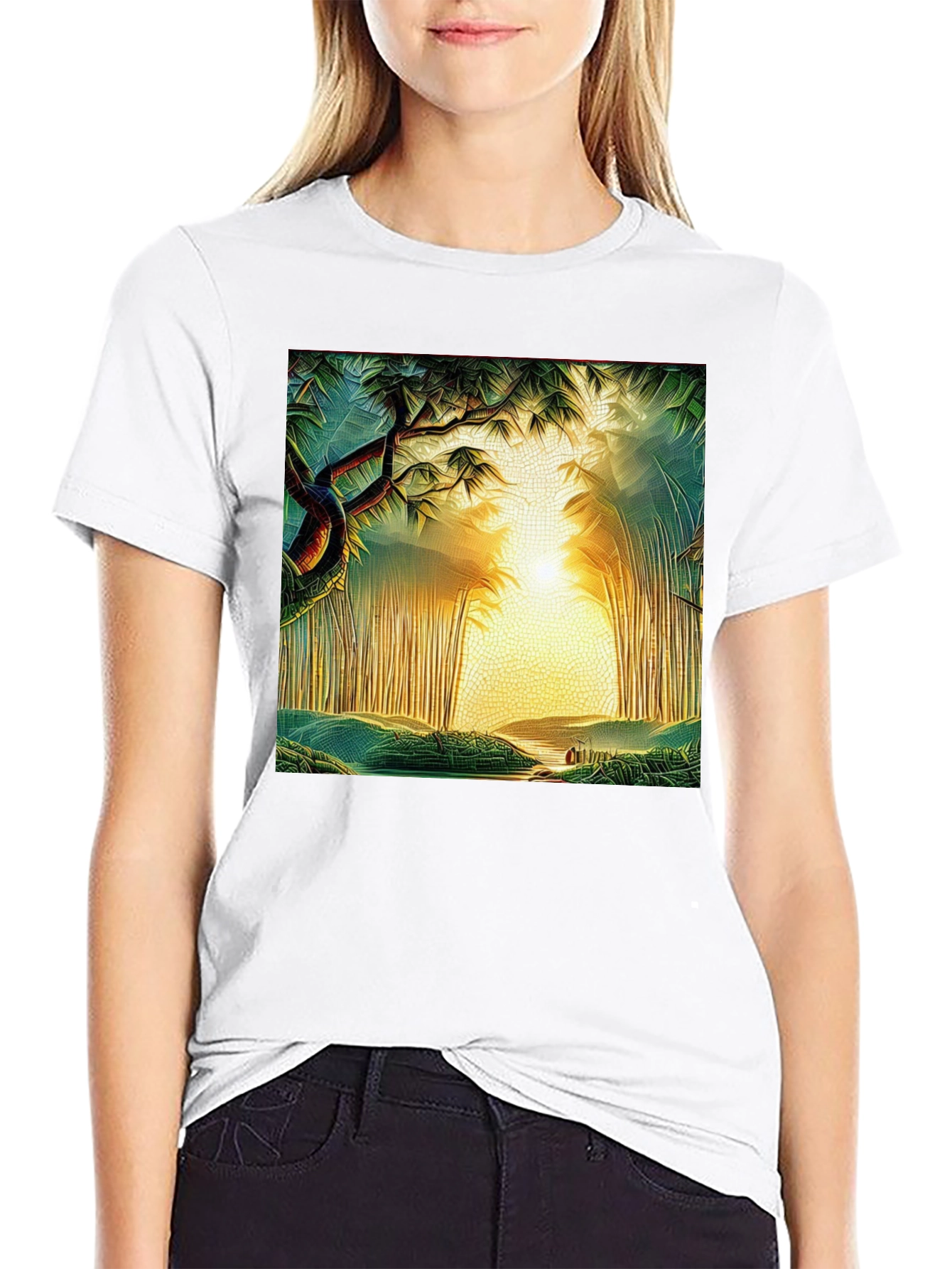 Forest Print Black T-Shirt