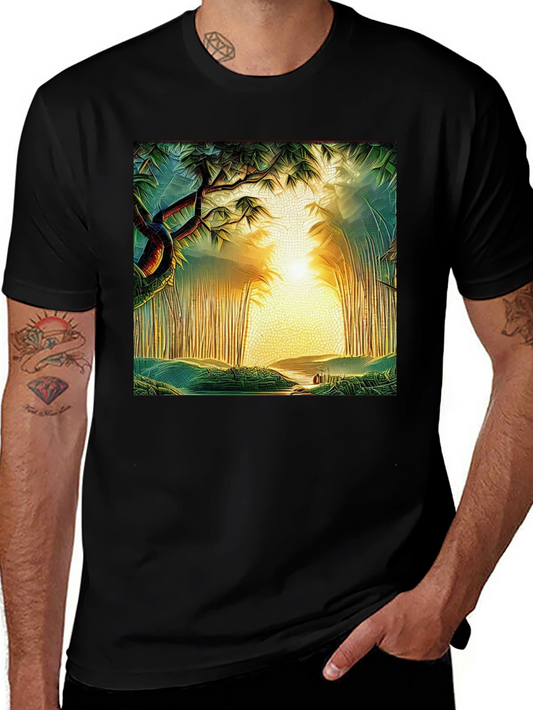 Forest Print Black T-Shirt
