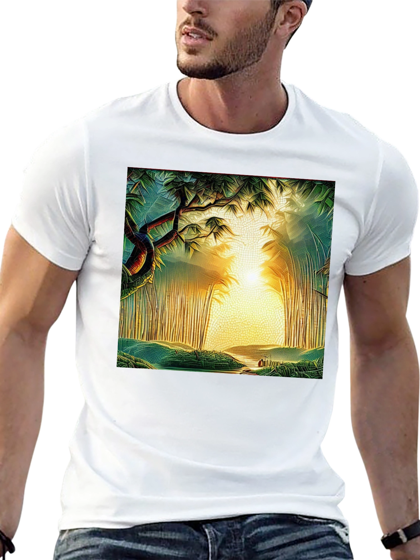 Forest Print Black T-Shirt