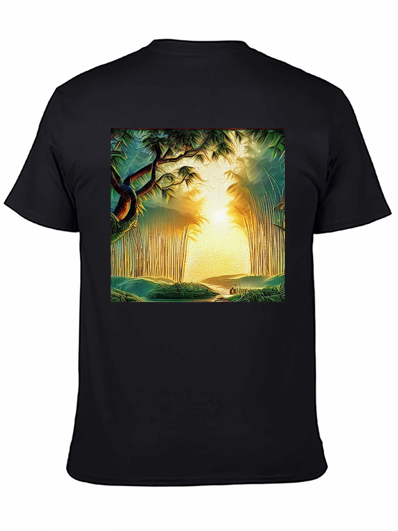 Forest Print Black T-Shirt