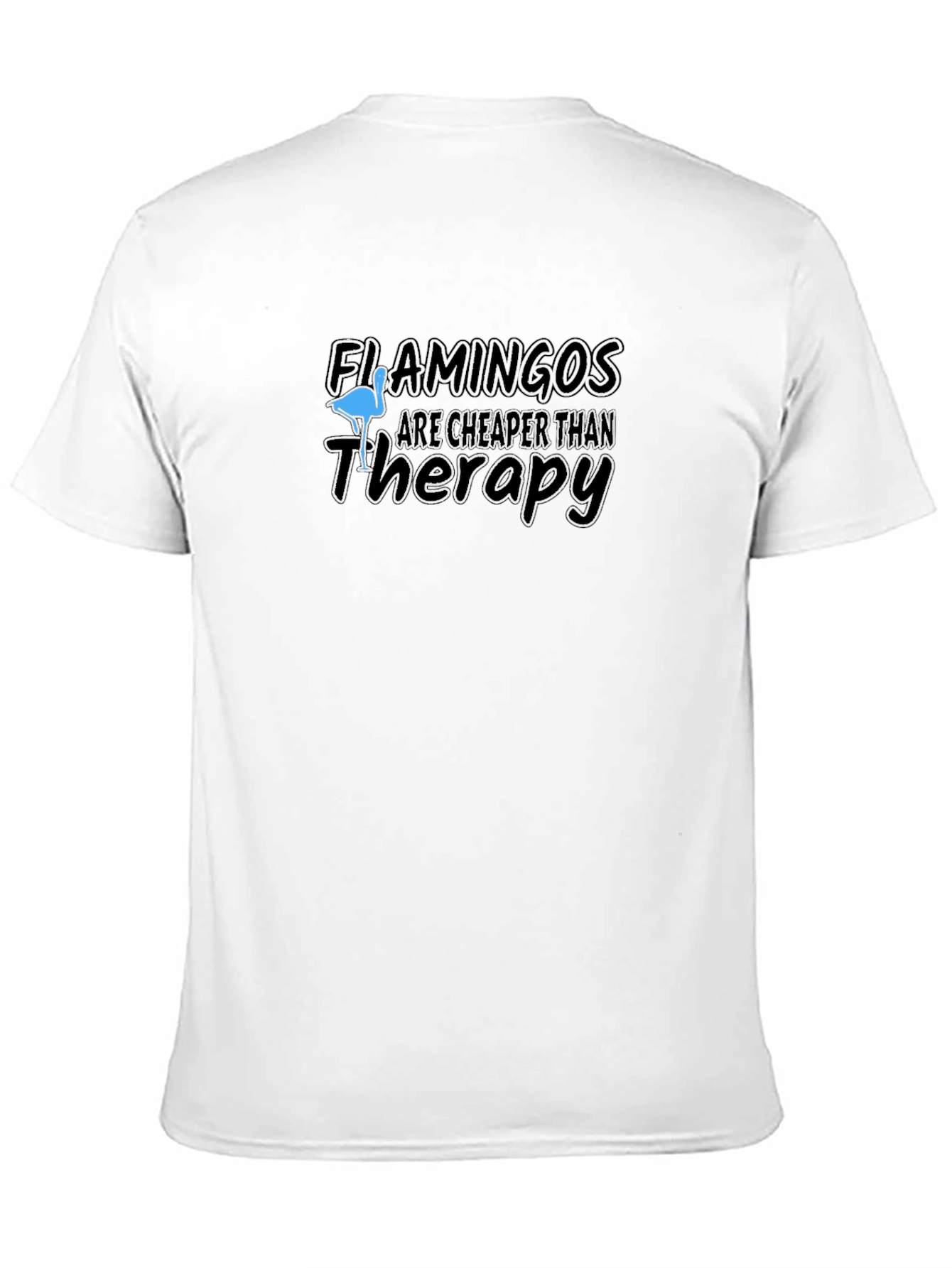 Flamingos Cheaper Than Therapy Black Graphic Tee